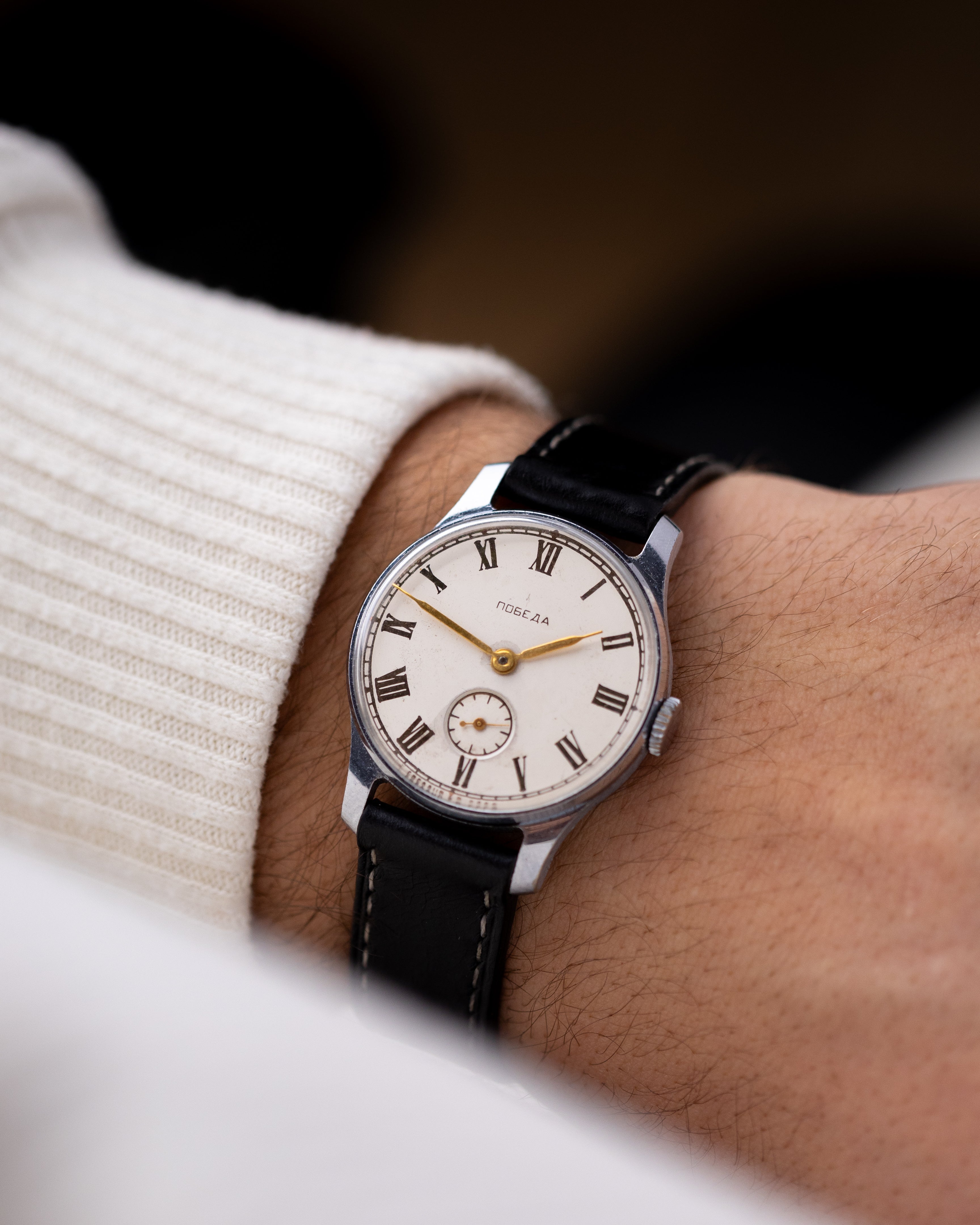 Rare Vintage Pobeda Gilt Roman Numerals Dial, Soviet Watch from 1950's - DuMarko