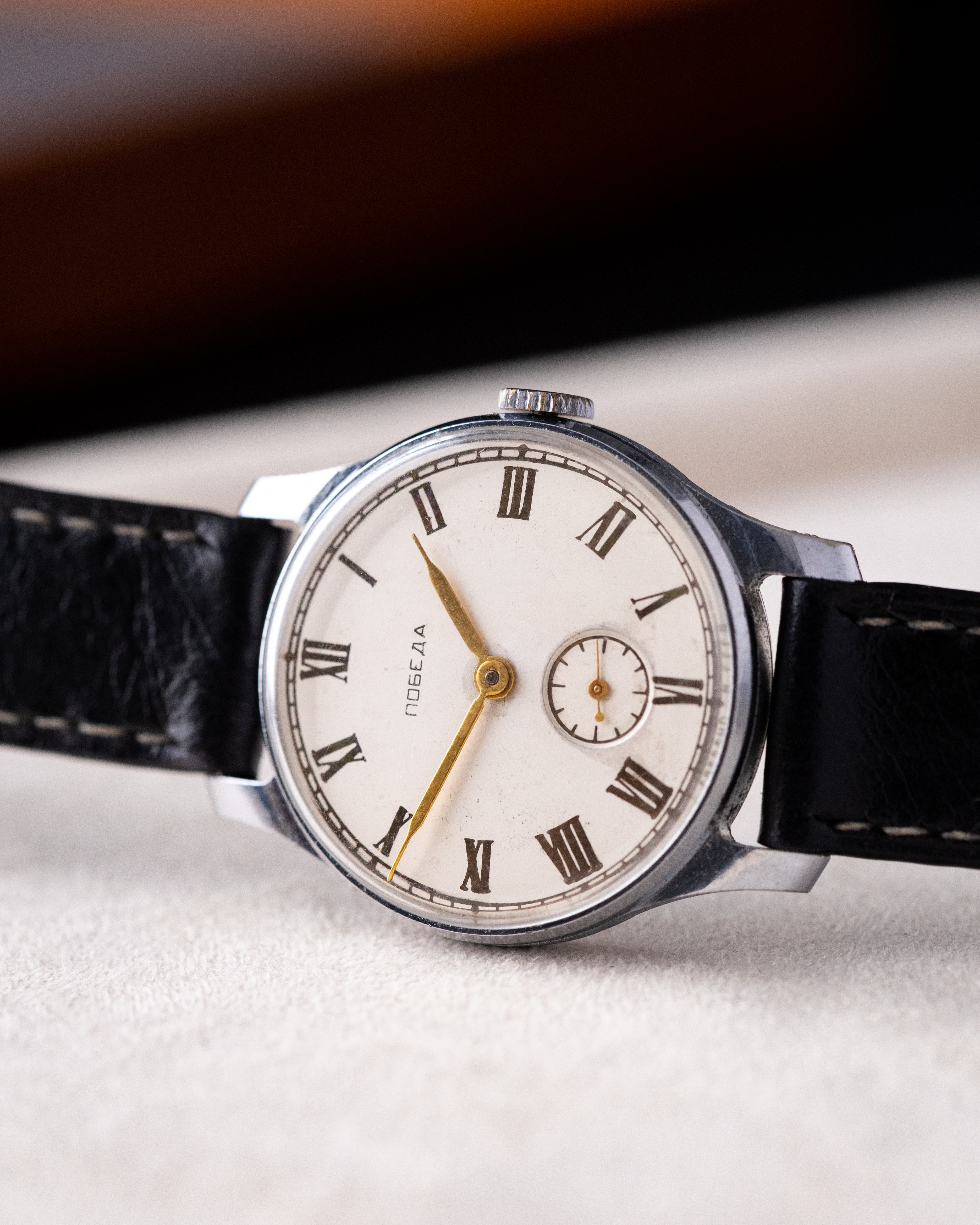 Rare Vintage Pobeda Gilt Roman Numerals Dial, Soviet Watch from 1950's - DuMarko