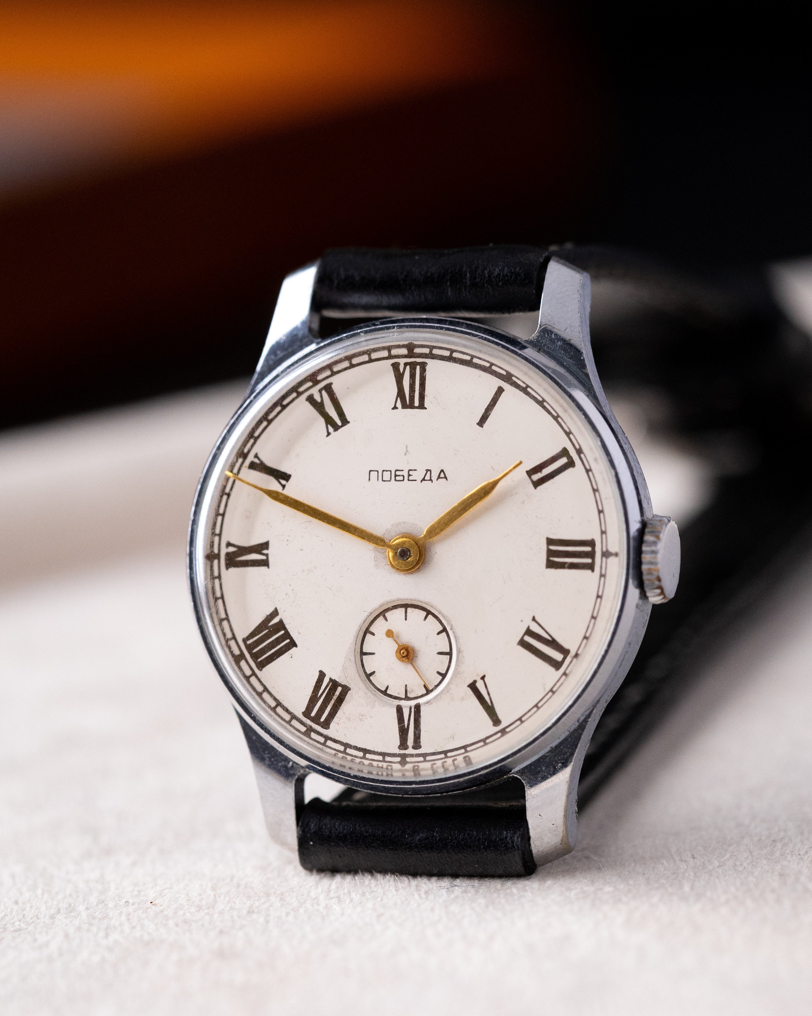 Rare Vintage Pobeda Gilt Roman Numerals Dial, Soviet Watch from 1950's - DuMarko