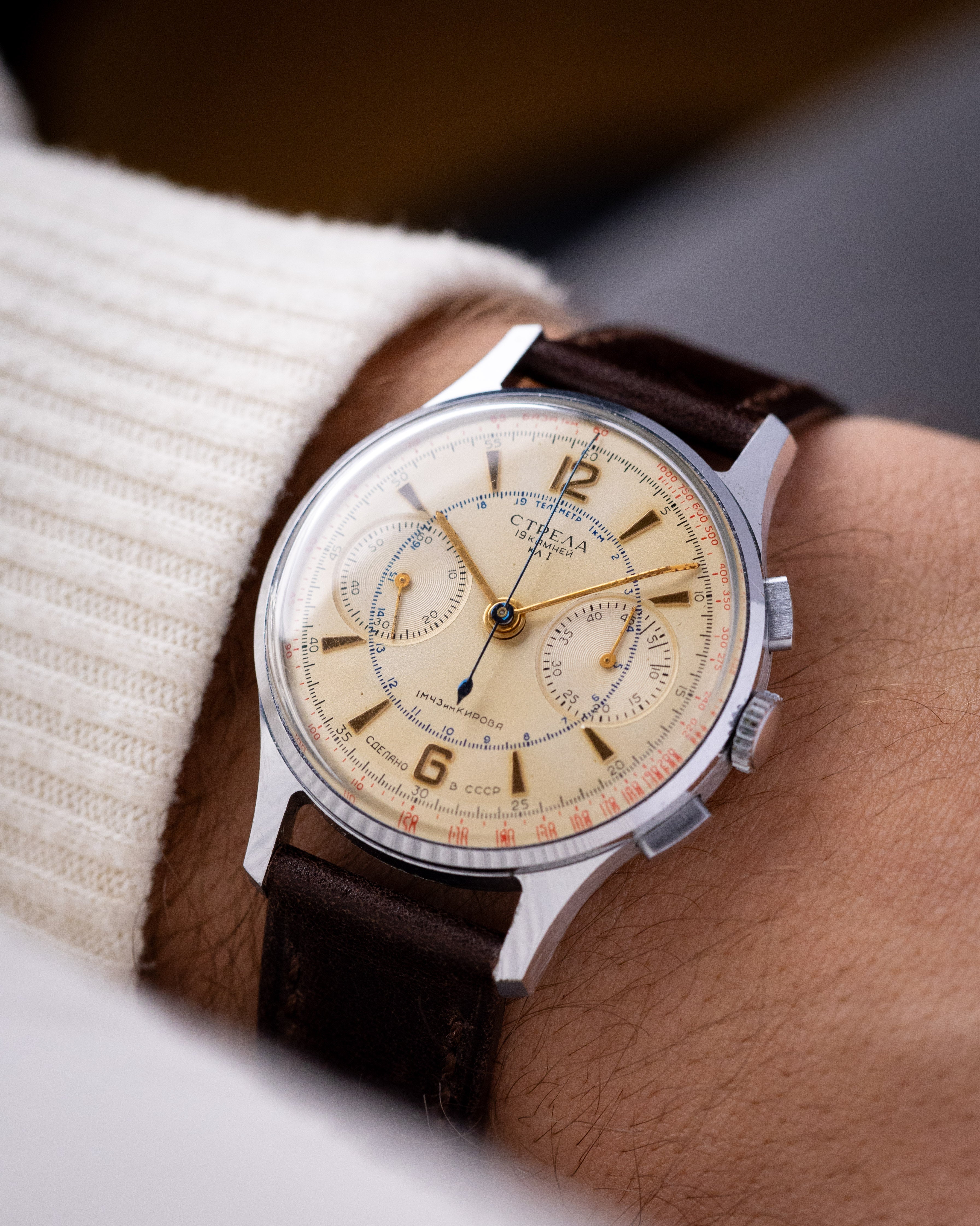 Rare Vintage Poljot Strela Chronograph for Aviators and Astronauts, Soviet Watch, Completely Original, Cal. 3017 - DuMarko