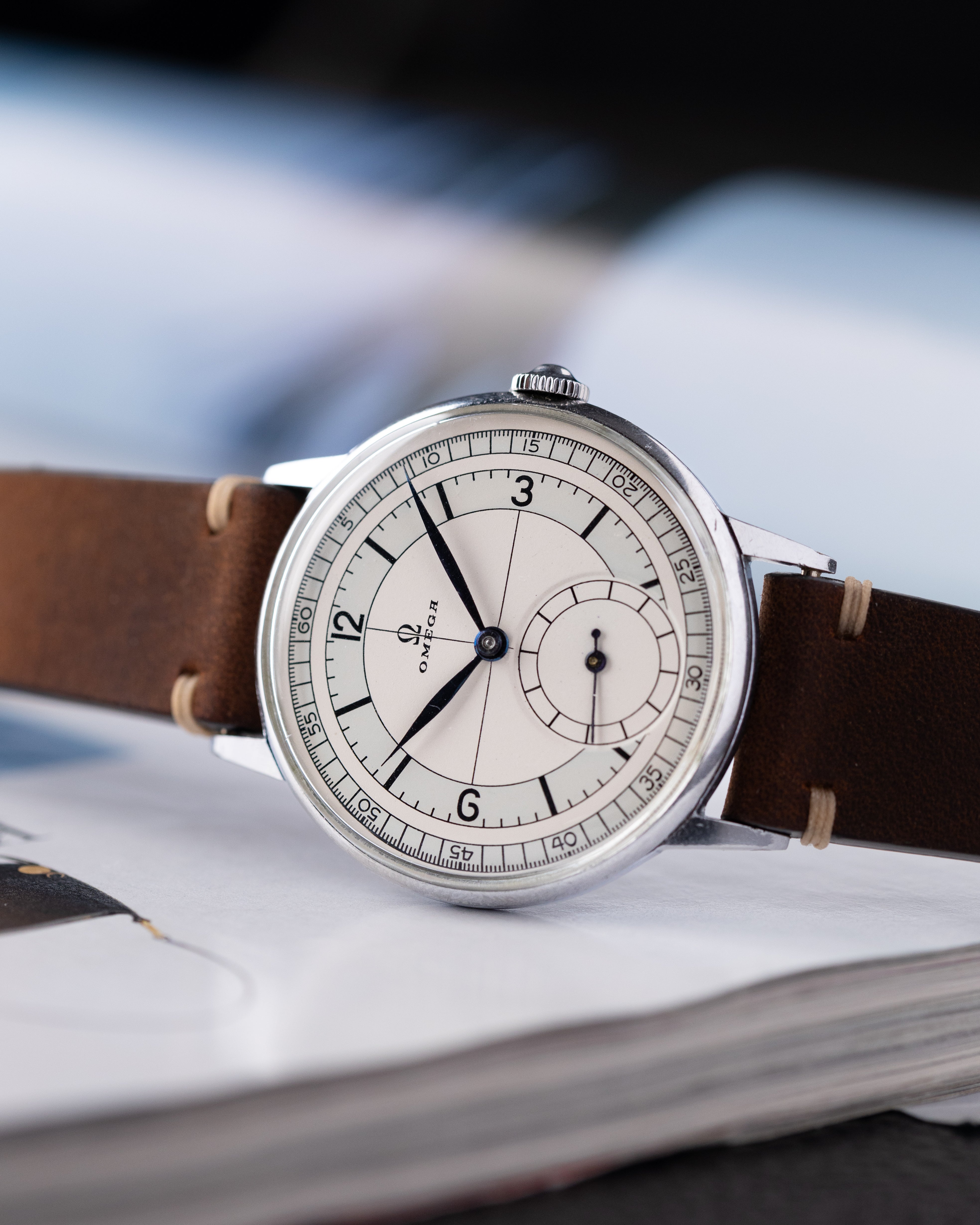 Rare Vintage Watch "Omega Calatrava Sector Dial", Oversized Swiss Watch - DuMarko