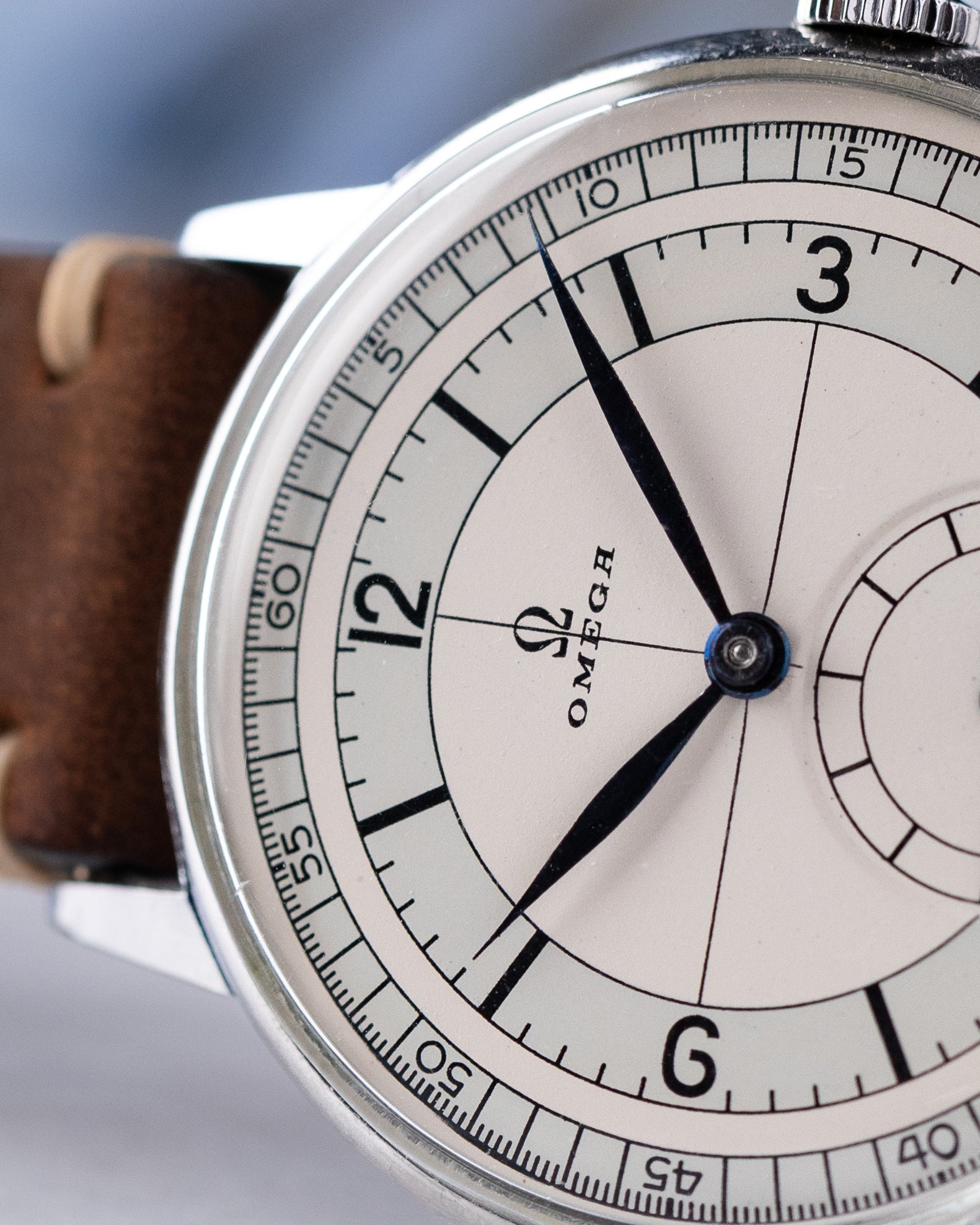 Rare Vintage Watch "Omega Calatrava Sector Dial", Oversized Swiss Watch - DuMarko