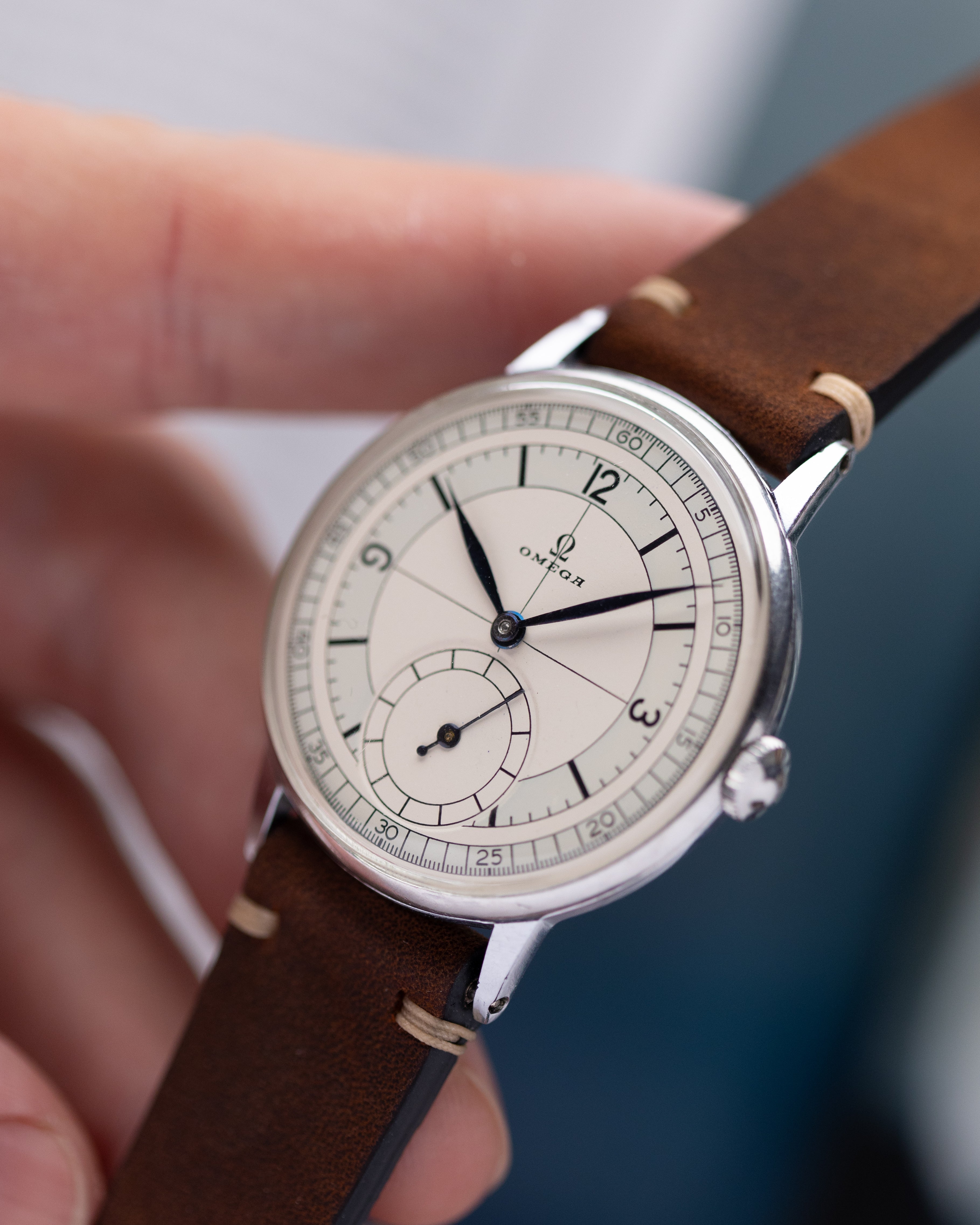 Rare Vintage Watch "Omega Calatrava Sector Dial", Oversized Swiss Watch - DuMarko