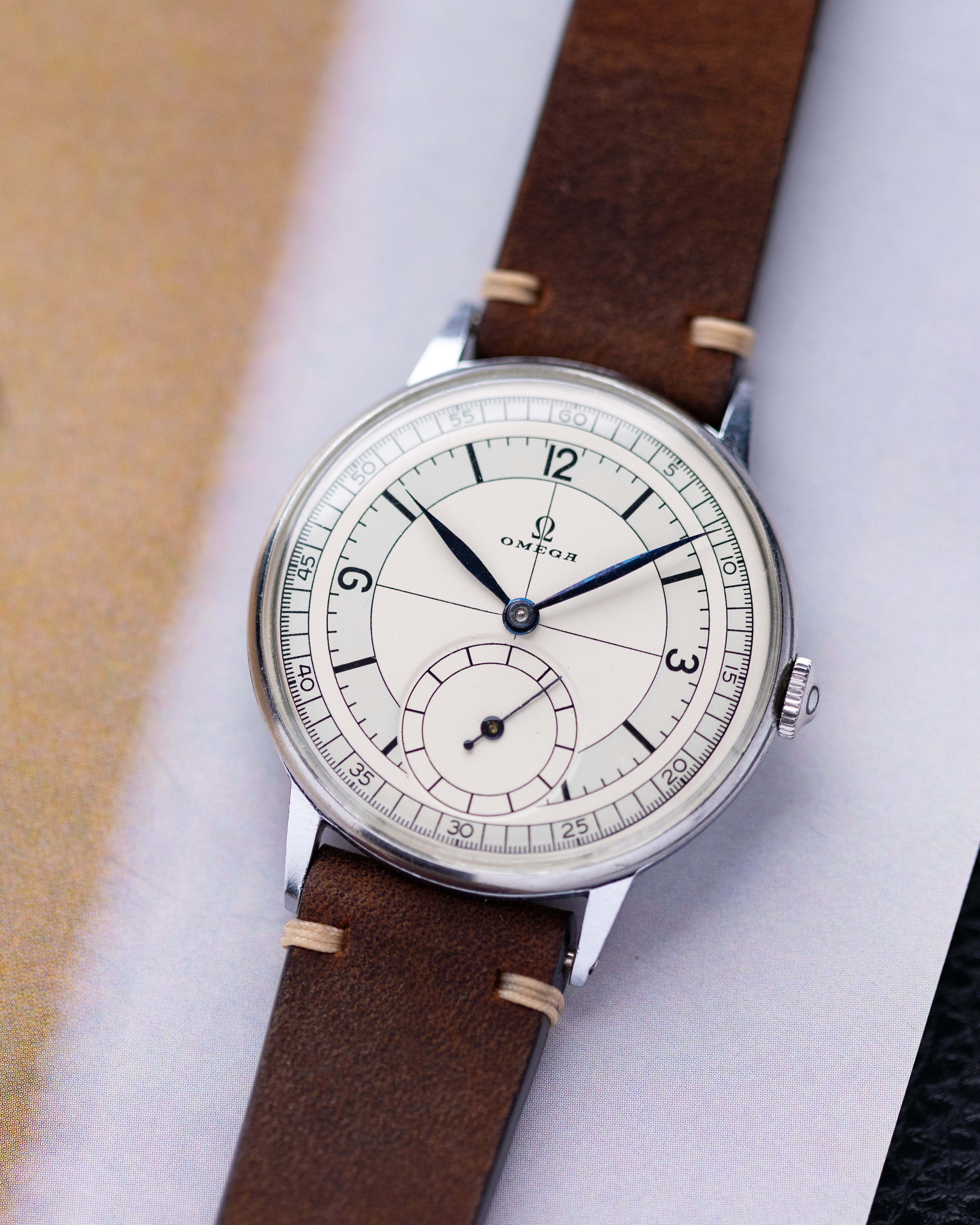 Rare Vintage Watch "Omega Calatrava Sector Dial", Oversized Swiss Watch - DuMarko