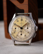 Rare Vintage Zenith/Universal Genève Compax Chronograph, Ref. 22510, Cal. 156, Tri - Register, Cream Patina Dial from 1940s - DuMarko