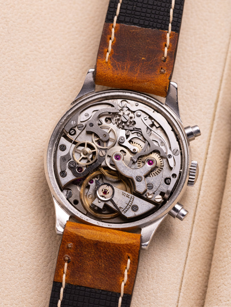 Rare watch Le Phare Chronograph, Spillman case, Gilt Dial, Vintage Swiss Premium Watch - VintageDuMarko