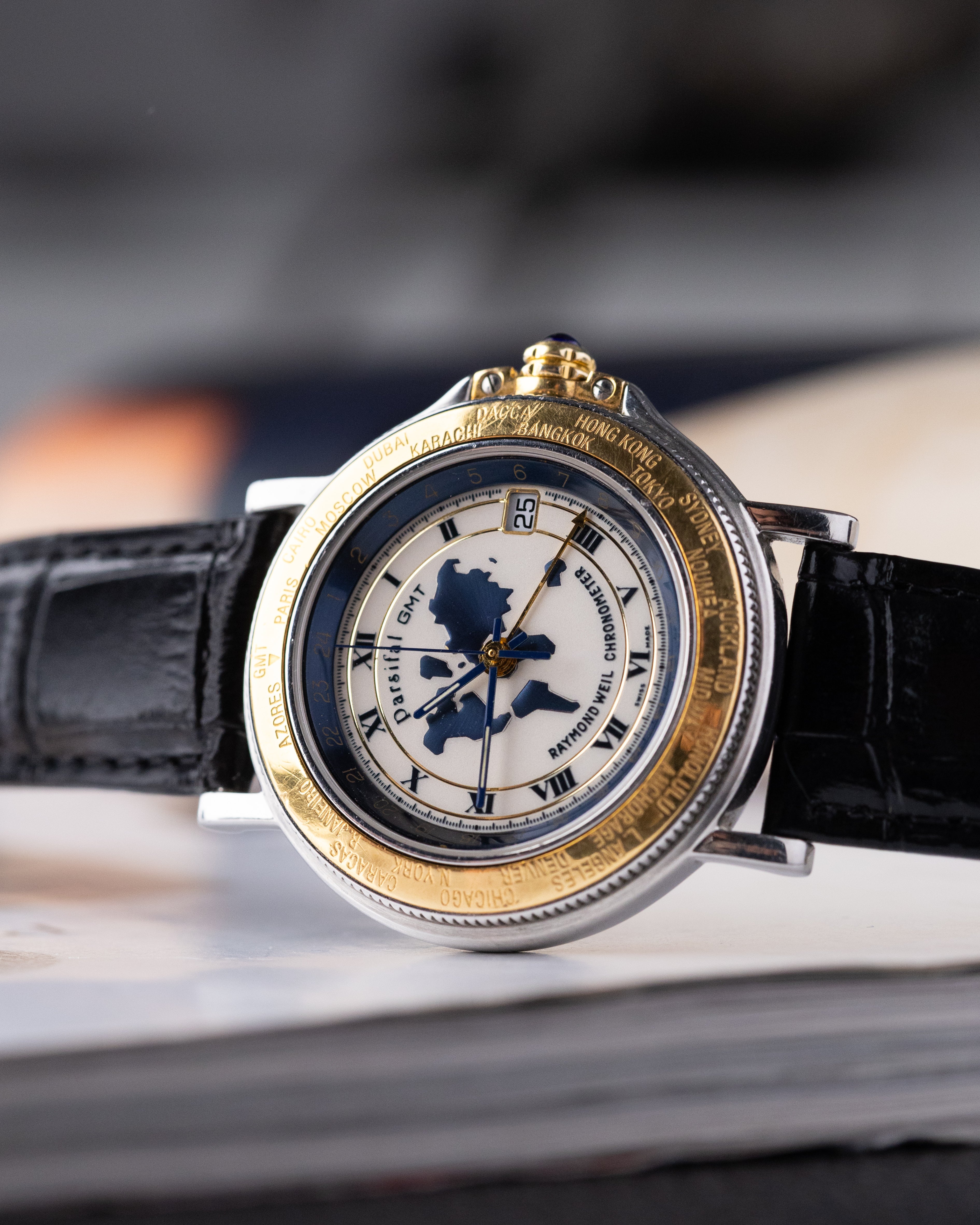 Raymond Weil Vintage Parfisal GMT Chronometer Worldtimer, Ref