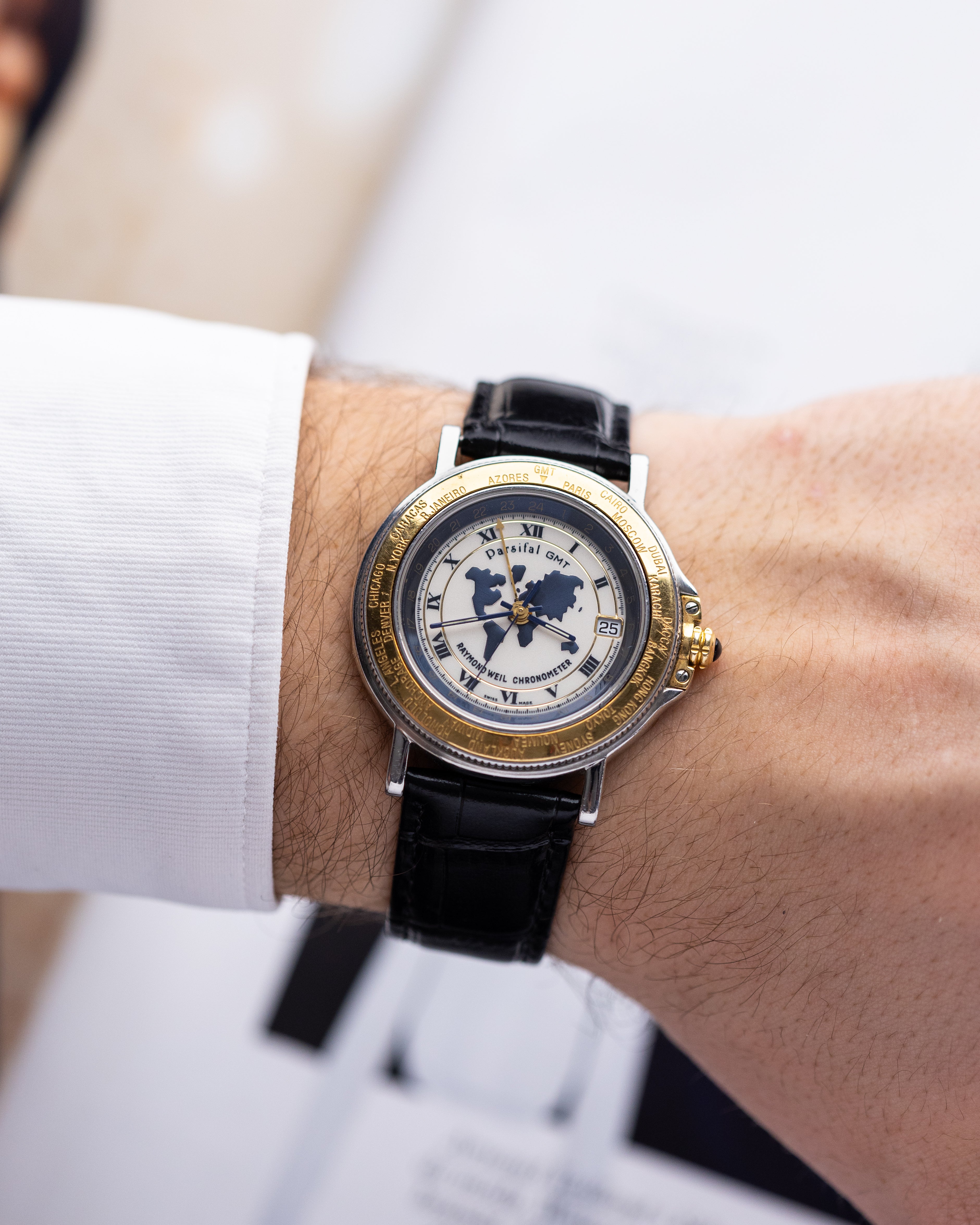 Raymond Weil Vintage Parfisal GMT Chronometer Worldtimer, Ref