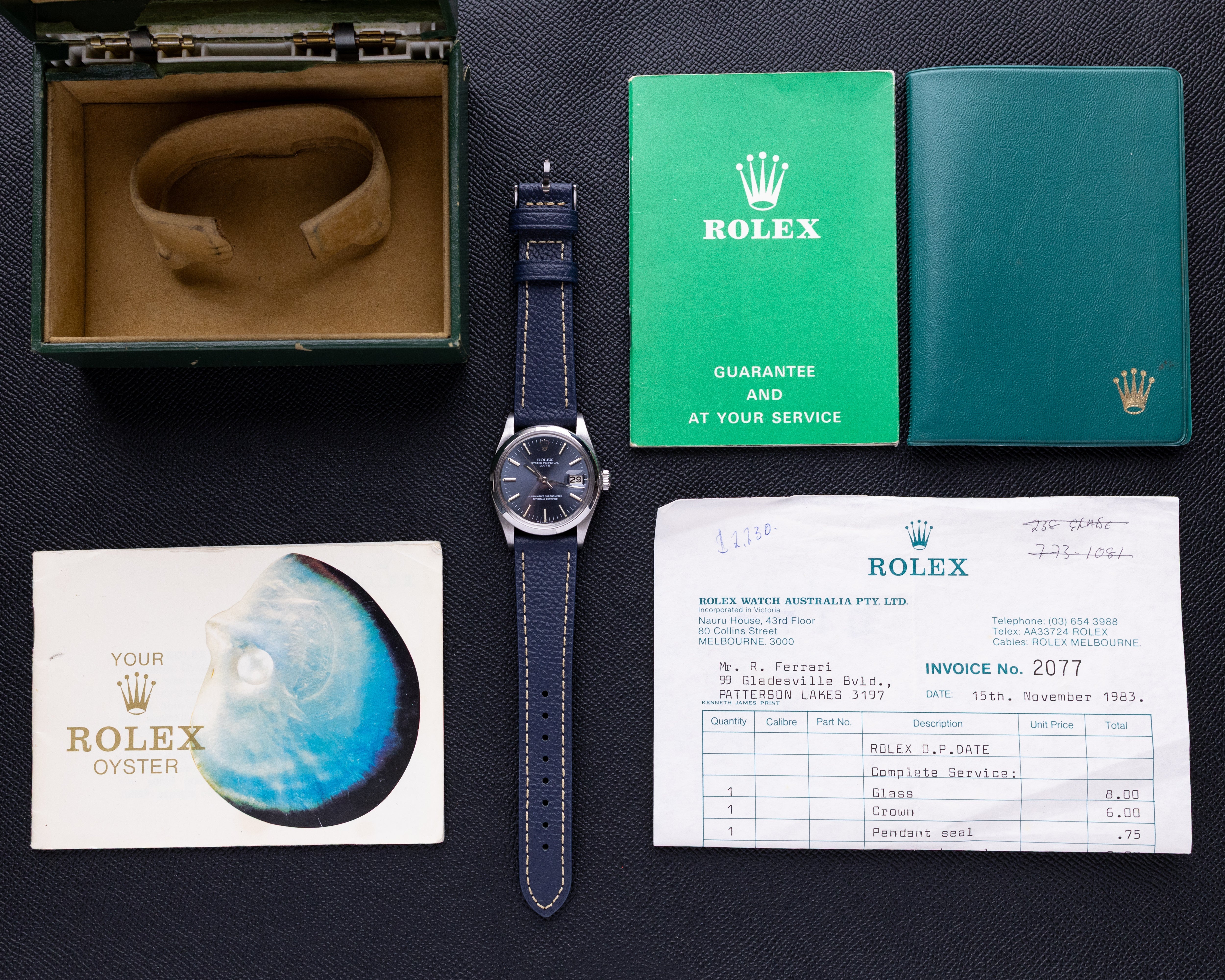 Rolex Vintage Oyster Perpetual Date Ref. 1500, Blue Sunburst Dial, Caliber 1520 from 1970's - DuMarko