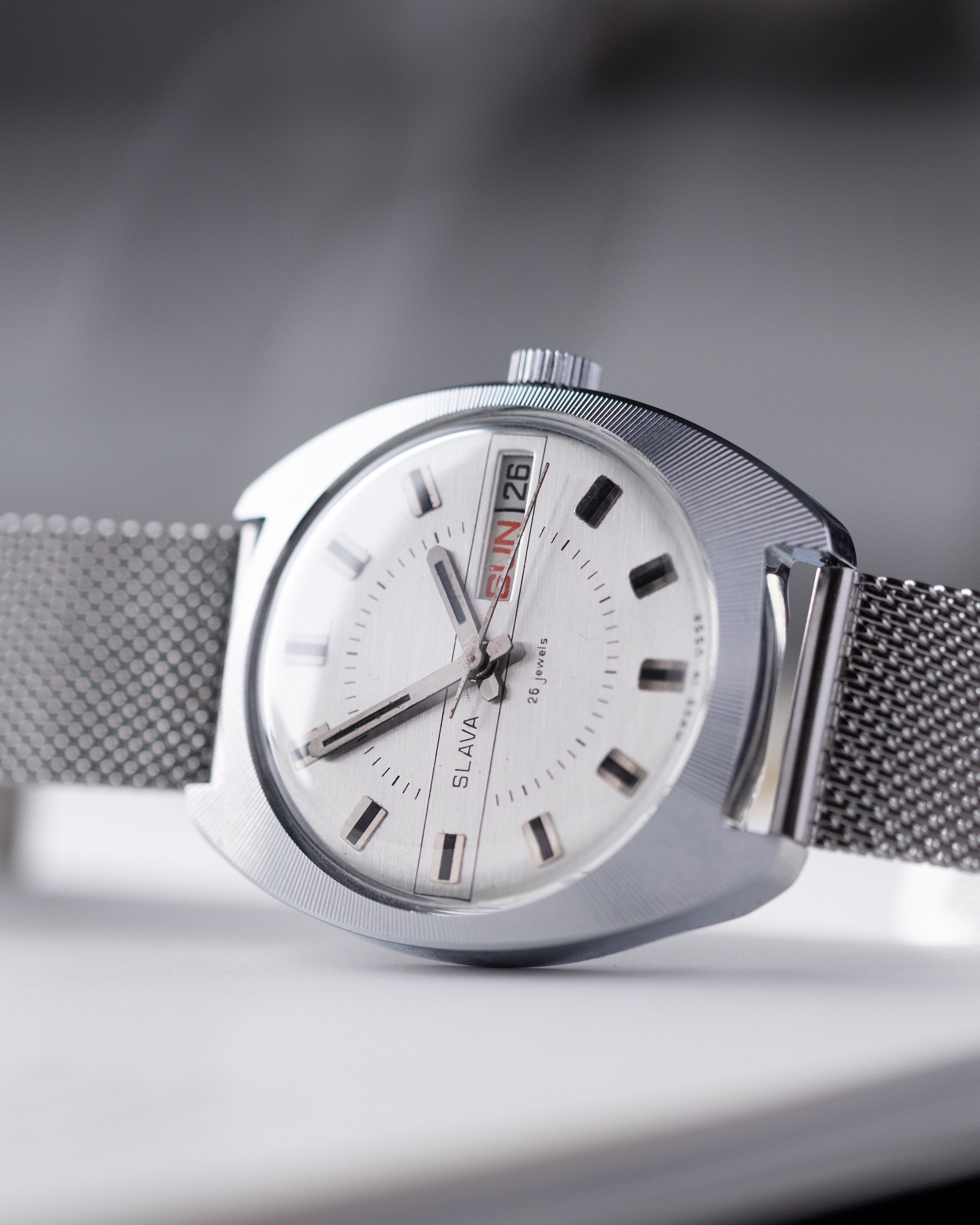 Slava NOS, Vintage Soviet Watch, Sunray Dial, Double Calendar, Made in USSR - DuMarko