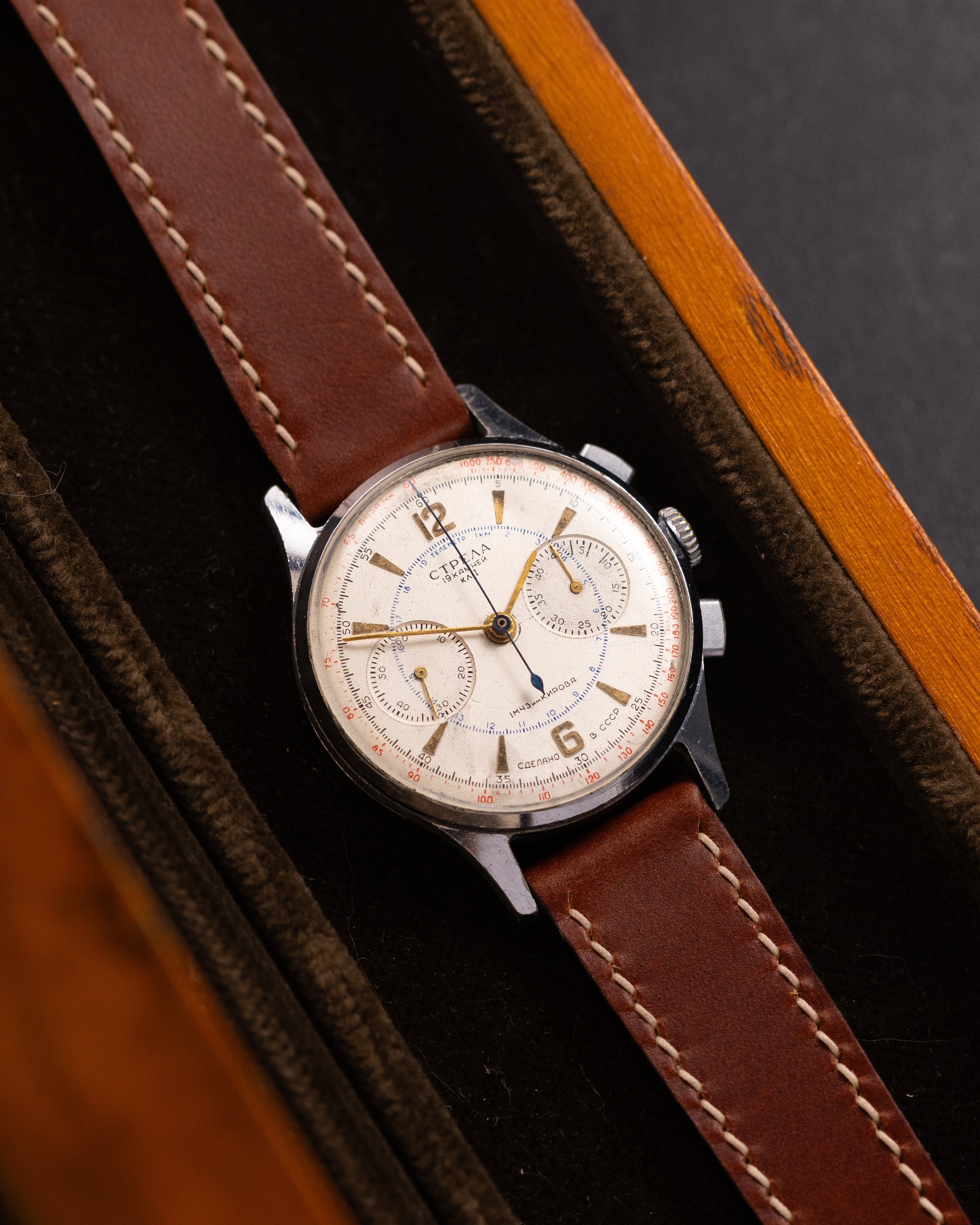 Soviet vintage chronograph Strela Original cal.3017 for Aviarors, Watch + Pilot's Certificate - VintageDuMarko