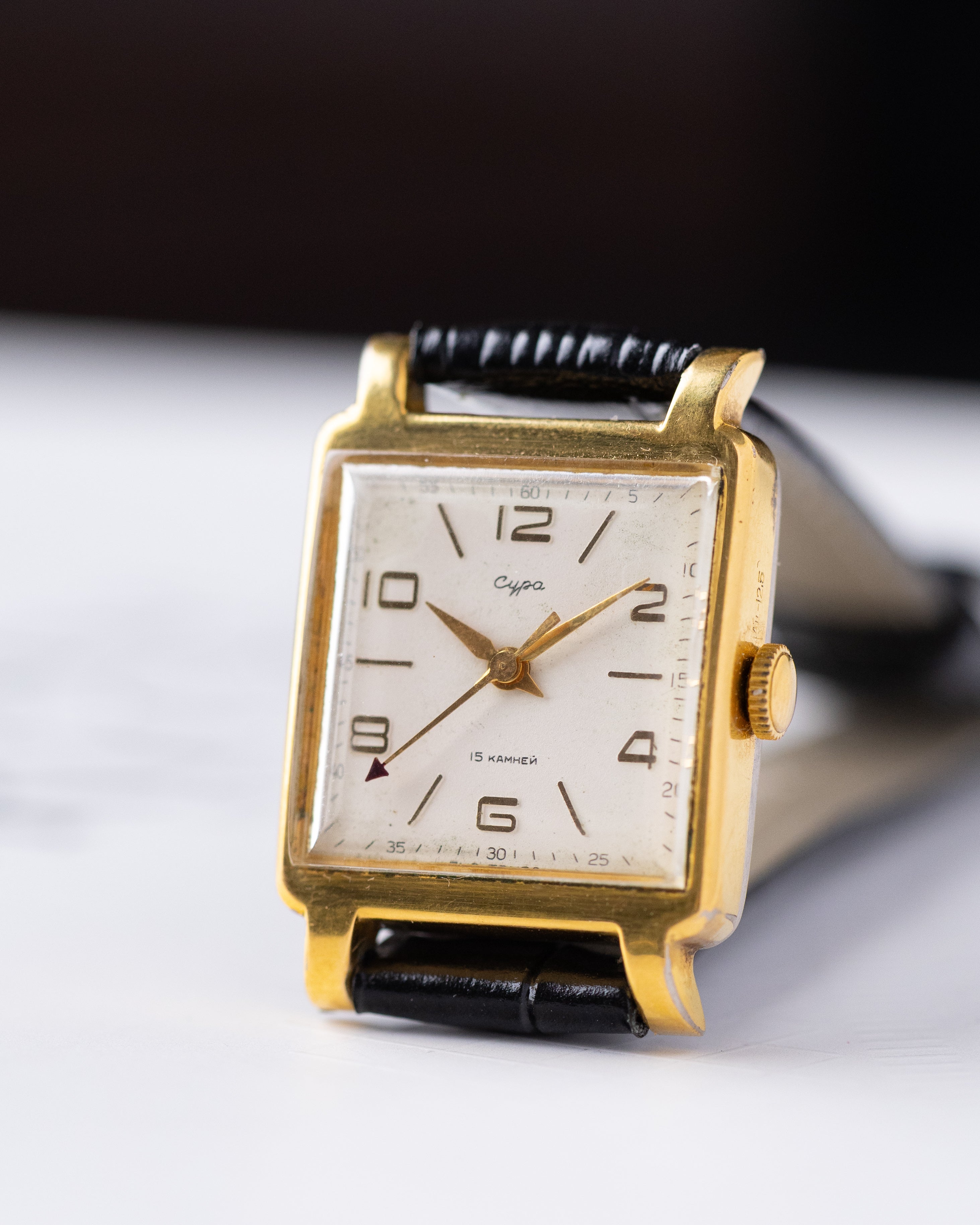 Sura Vintage Soviet Watch, Cal. 2009, Art Deco Tank from 1950's - DuMarko