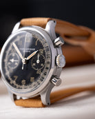 Vintage Baume & Mercier Geneve Chronograph, Landeron 48, Rare Black Dial from 1950's - DuMarko