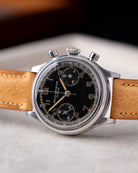 Vintage Baume & Mercier Geneve Chronograph, Landeron 48, Rare Black Dial from 1950's - DuMarko