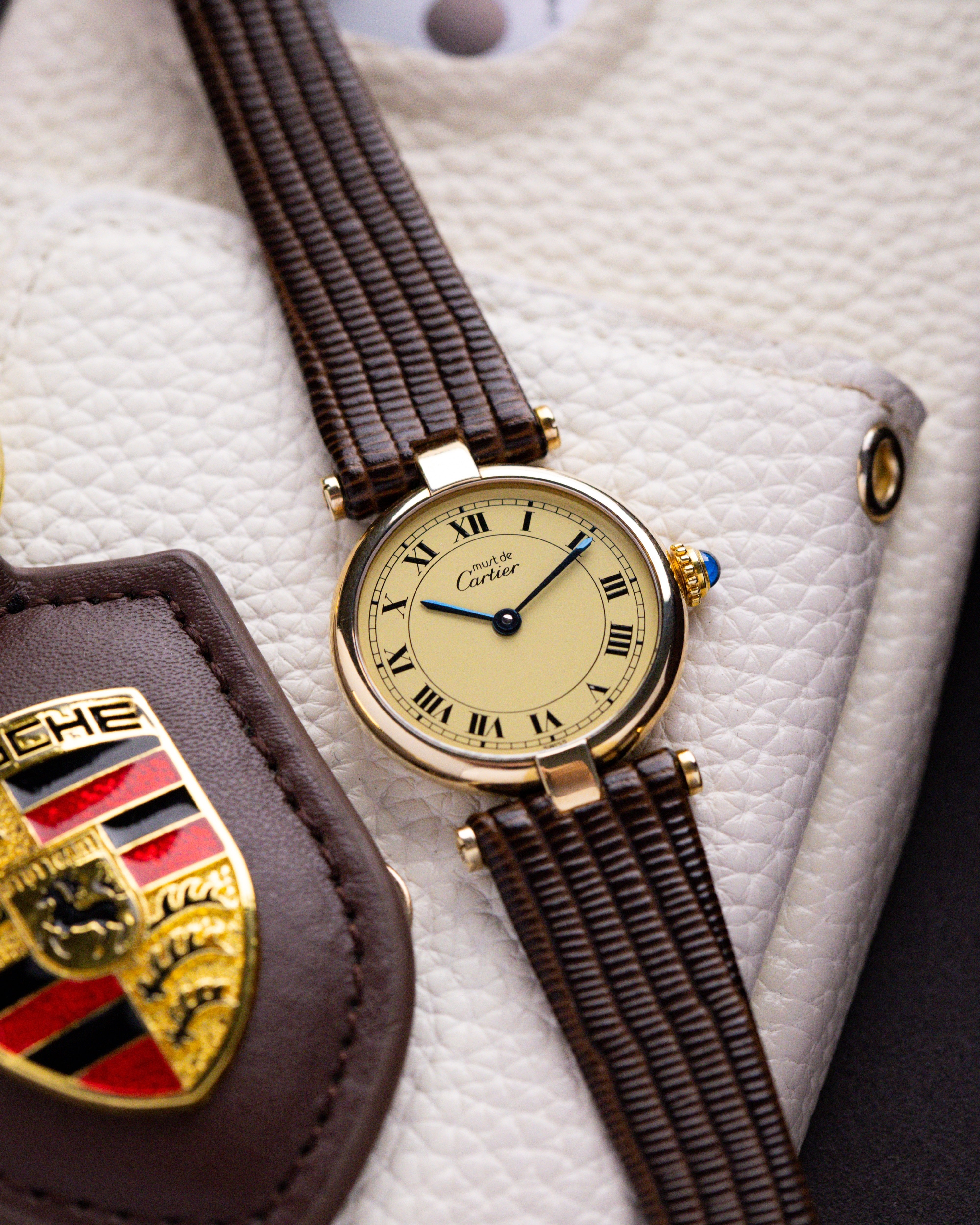 Vintage Cartier Must de Cartier Vendome, Ref. 590004, Ladies Watch, Vermeil Case, Roman Dial - DuMarko