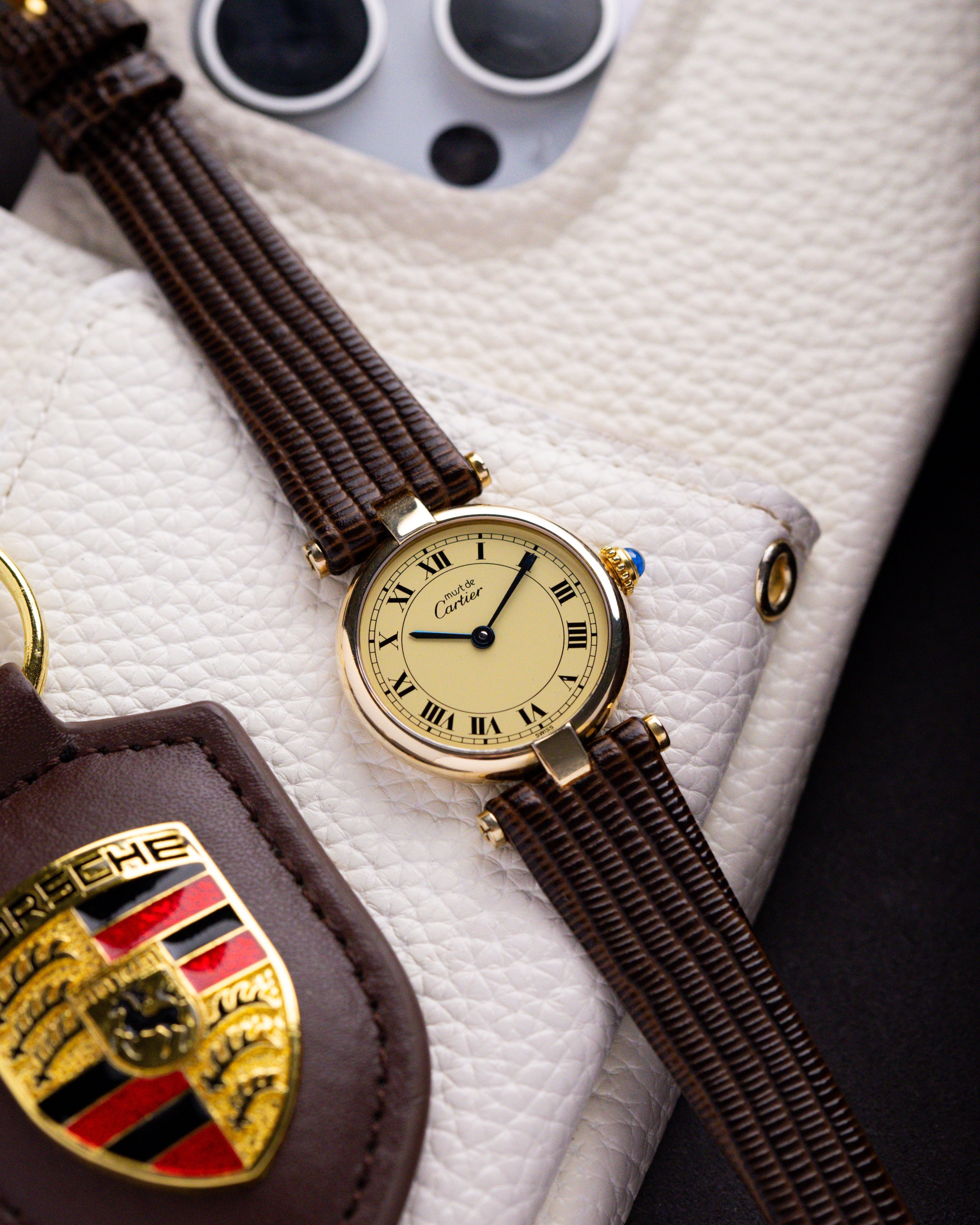 Vintage Cartier Must de Cartier Vendome, Ref. 590004, Ladies Watch, Vermeil Case, Roman Dial - DuMarko