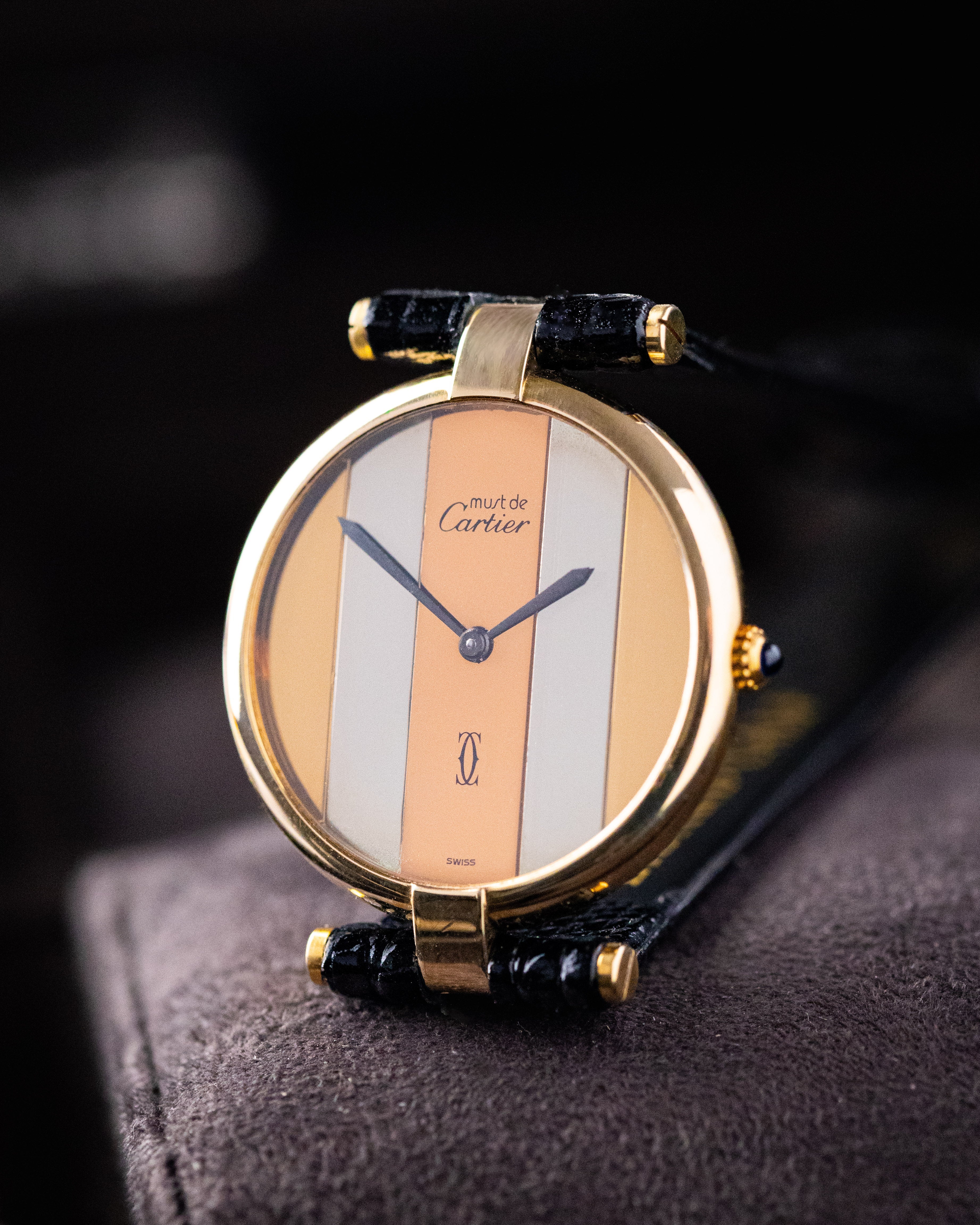 Vintage Cartier Must de Vendôme, Trinity Dial, Vermeil case, Swiss Men's Watch - DuMarko
