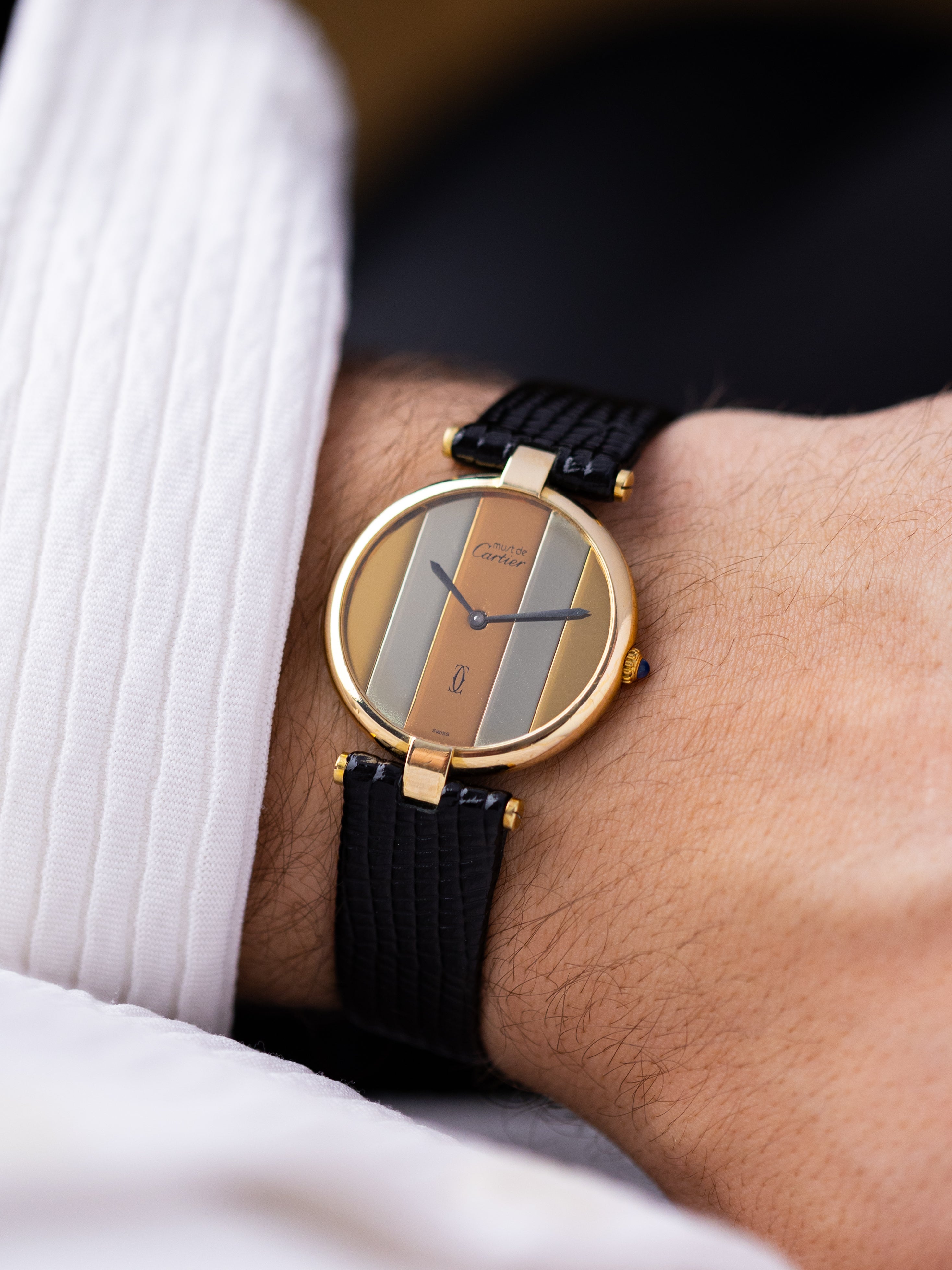 Vintage Cartier Must de Vendôme, Trinity Dial, Vermeil case, Swiss Men's Watch - DuMarko