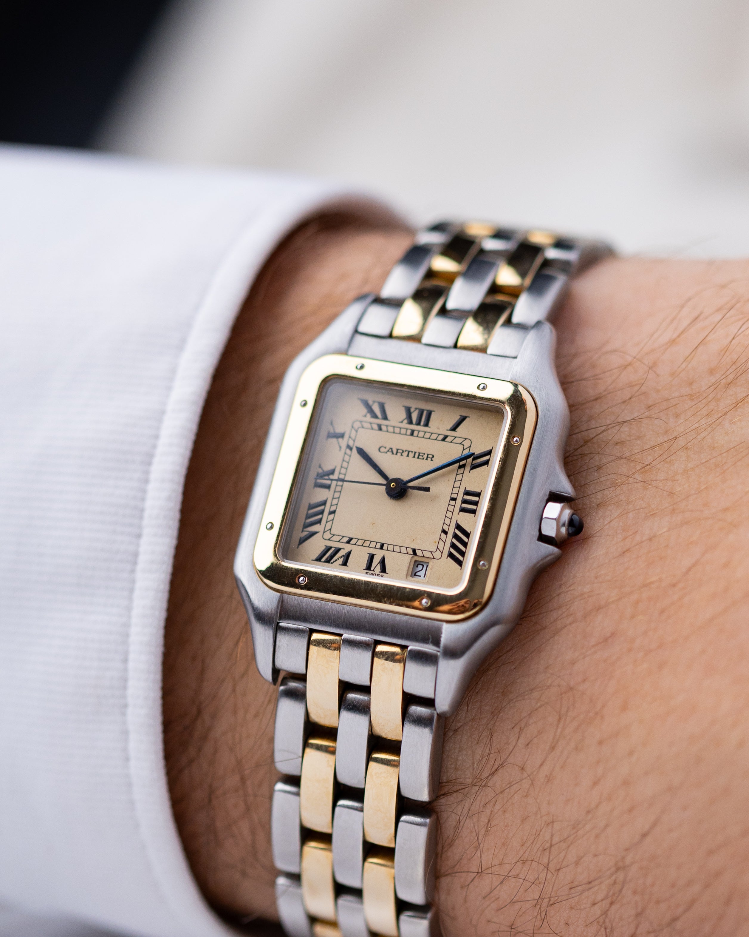 Vintage Cartier Panthère Medium Two Tone, Date window, Swiss Made, Unisex Watch from 1980's - DuMarko
