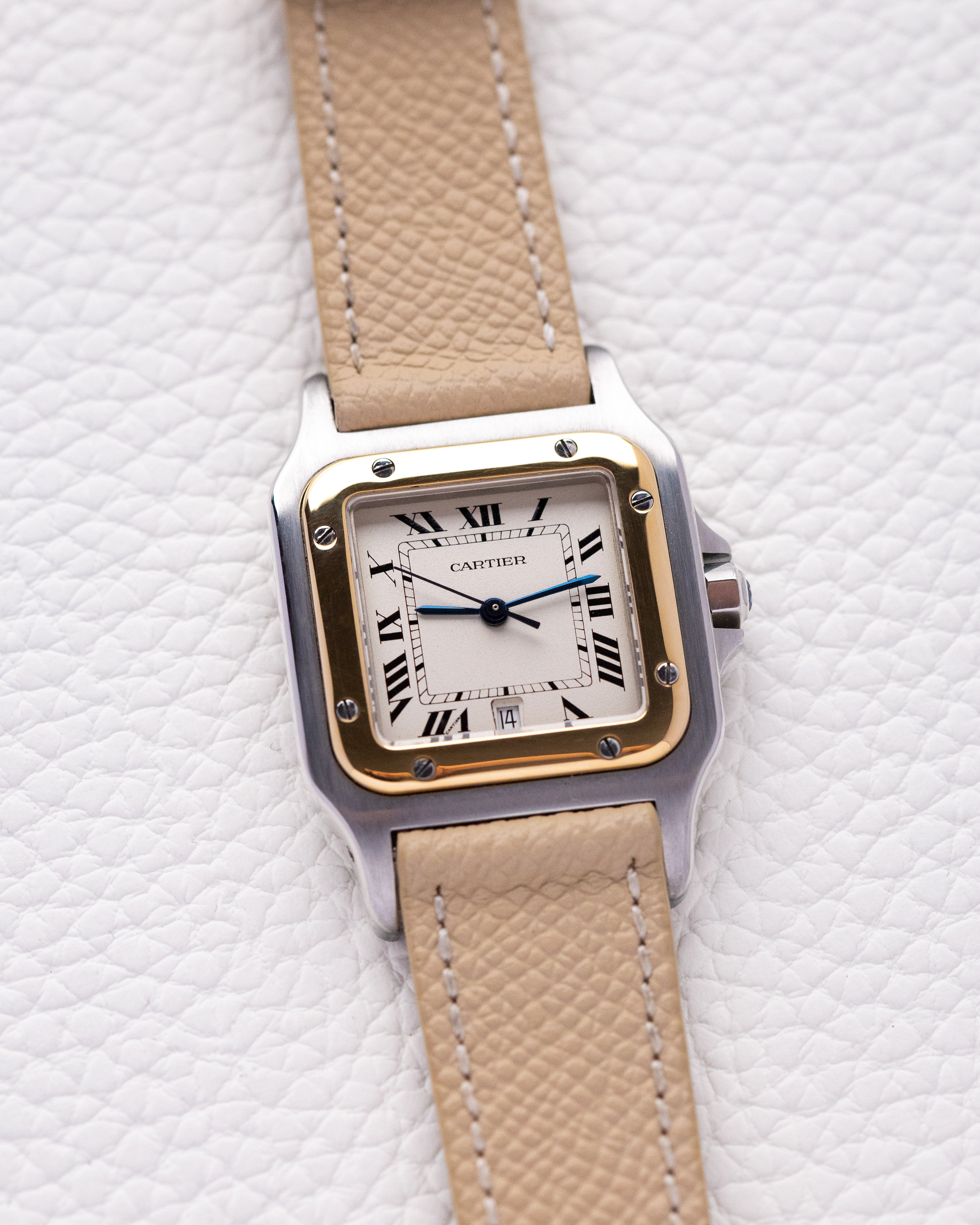 Vintage Cartier Santos Dumont, Quartz, Ref. 187901, Roman numerals, Date window from 1990's - DuMarko