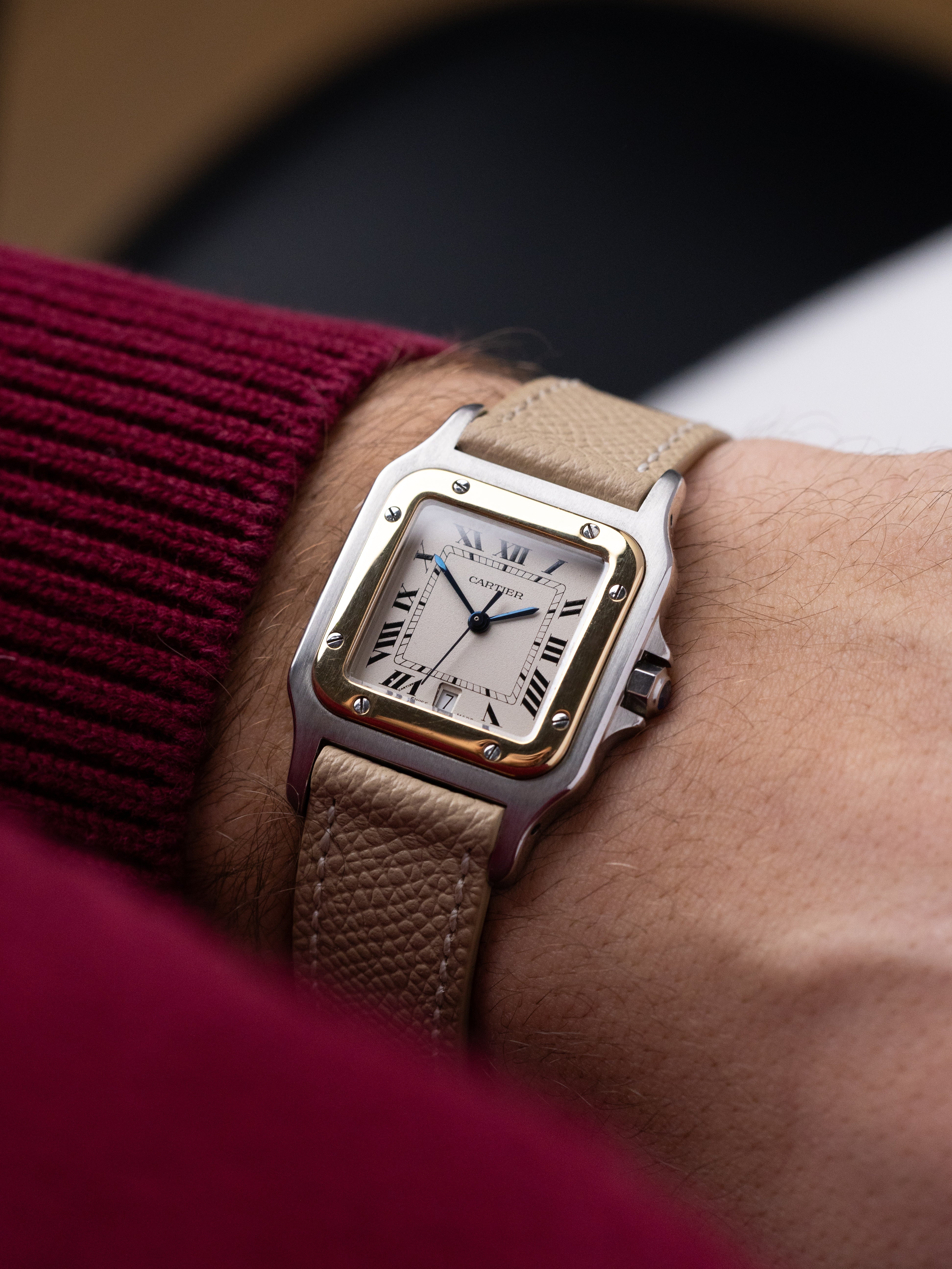 Vintage Cartier Santos Dumont, Quartz, Ref. 187901, Roman numerals, Date window from 1990's - DuMarko