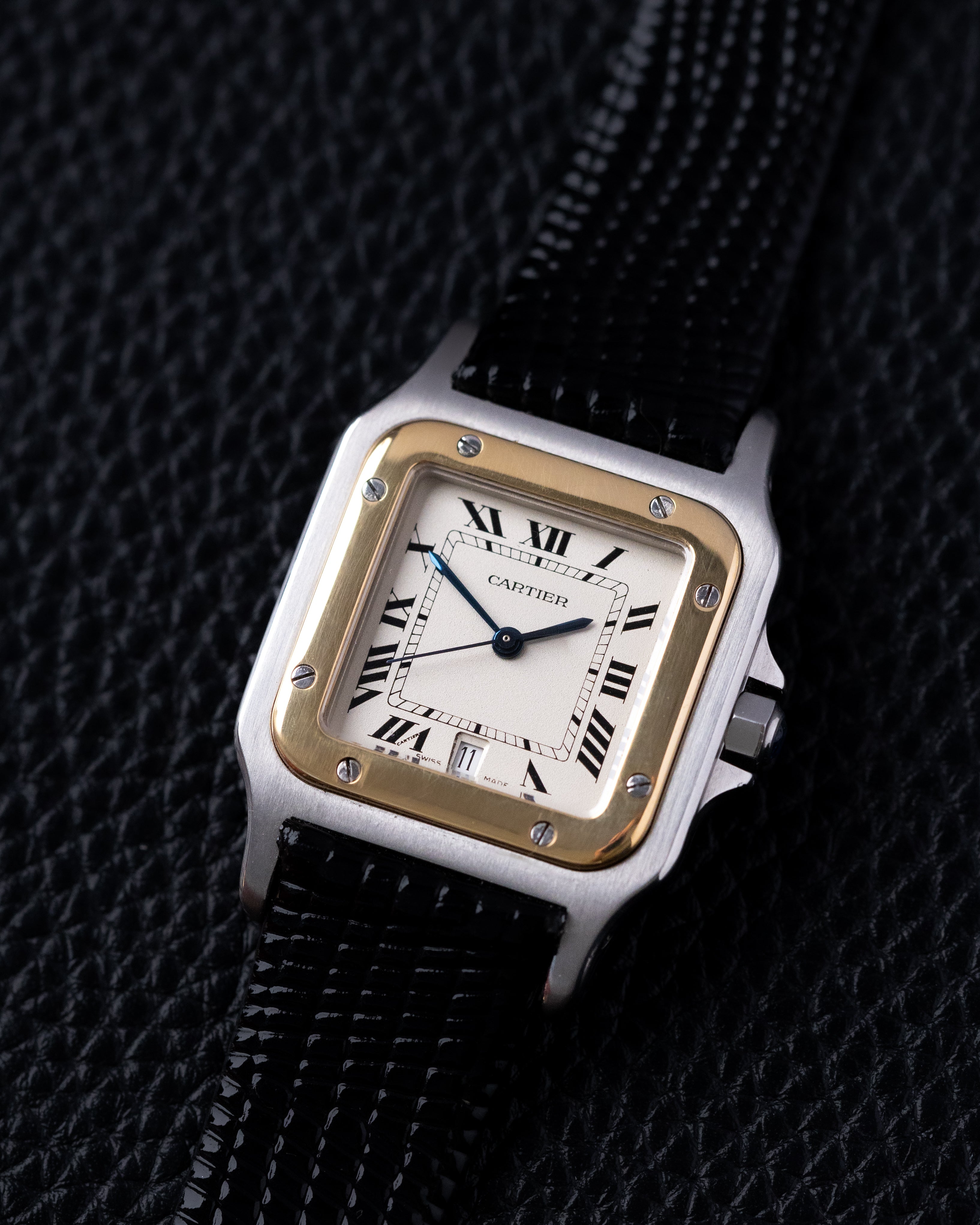 Vintage Cartier Santos Quartz, Ref. 187901, Roman numerals, Date window - DuMarko