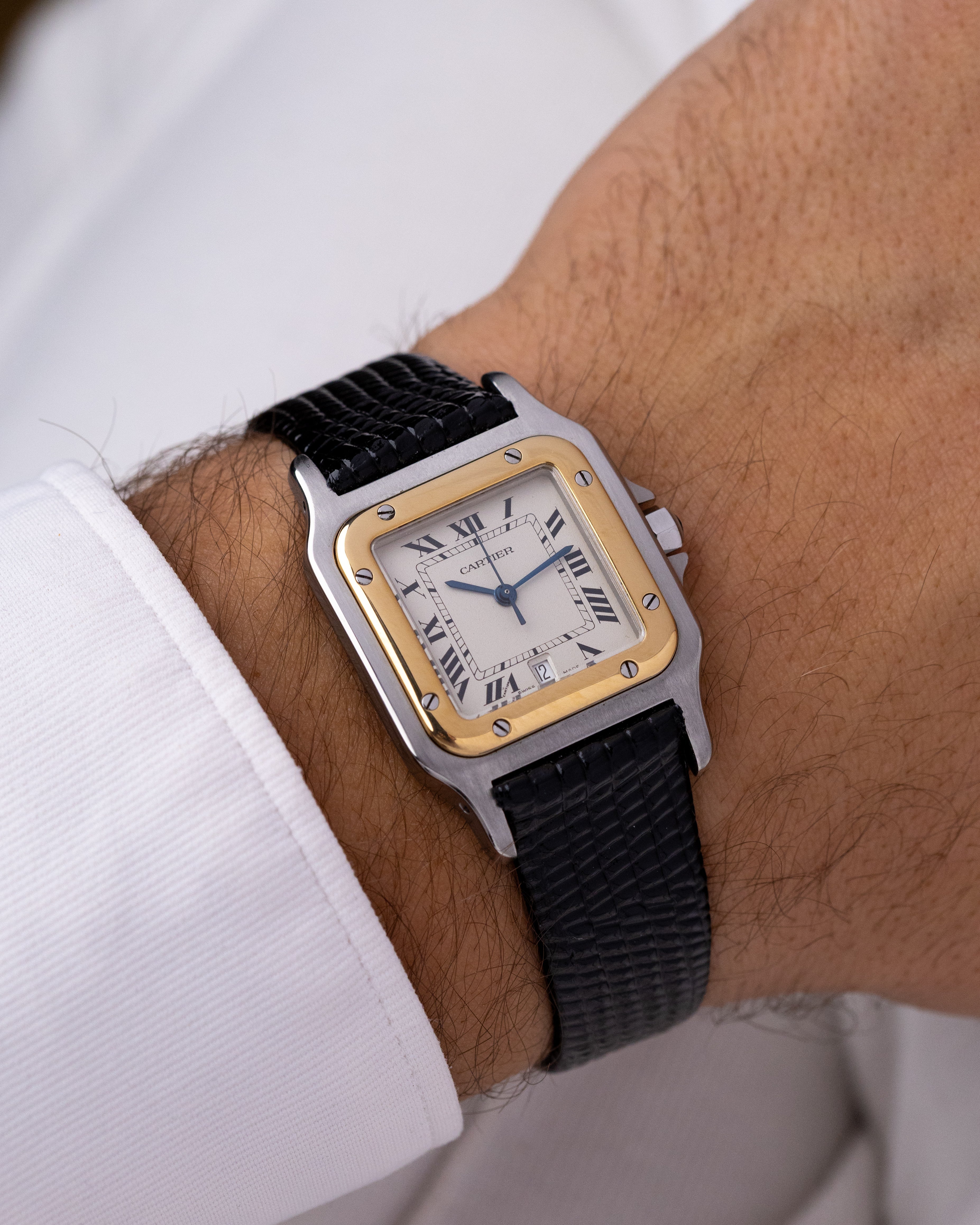 Vintage Cartier Santos Quartz, Ref. 187901, Roman numerals, Date window - DuMarko