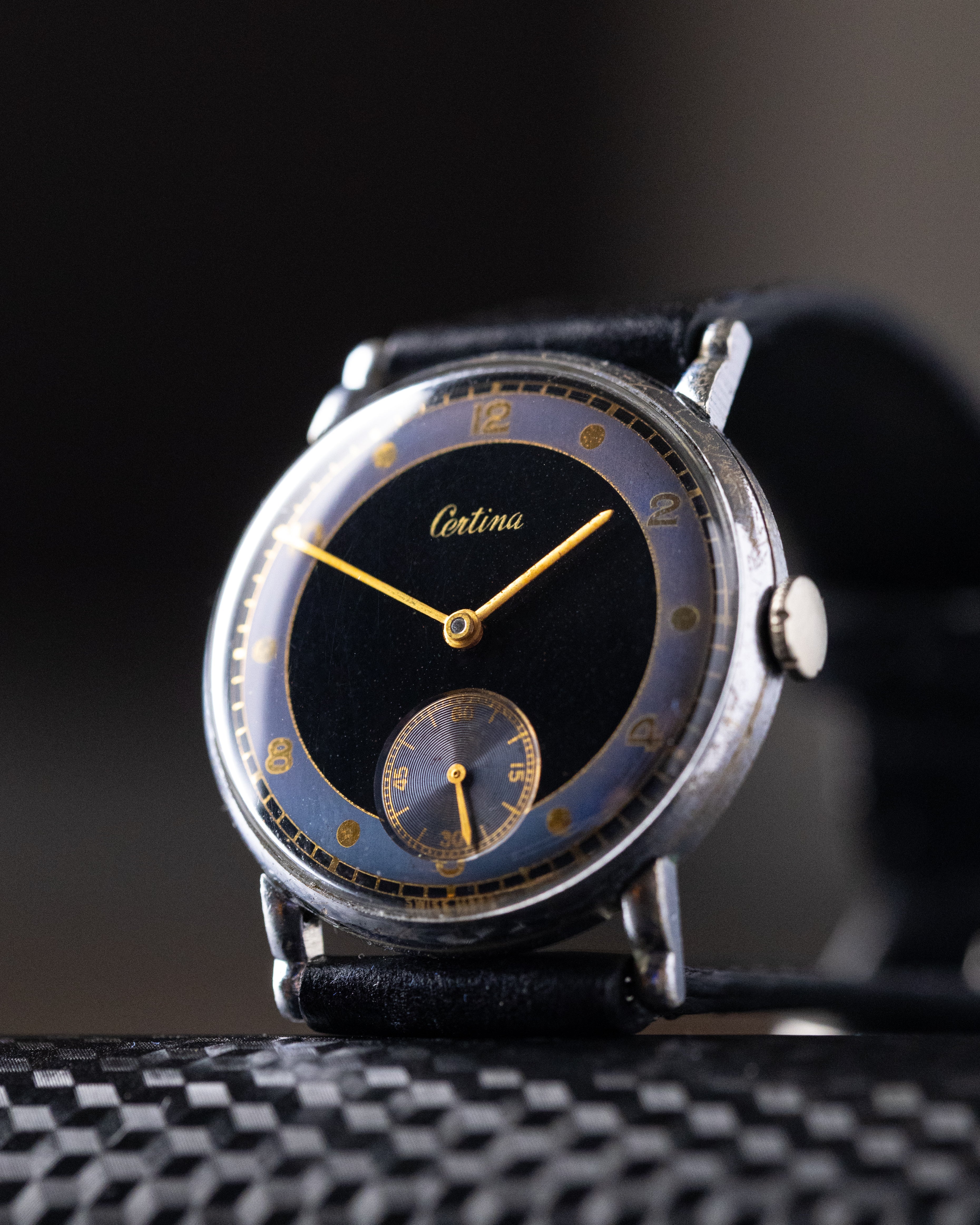 Vintage Certina Swiss Watch, Ultra - rare two - tone dial, Gilted Numerals  Cal. KF3205 from 1950's - DuMarko