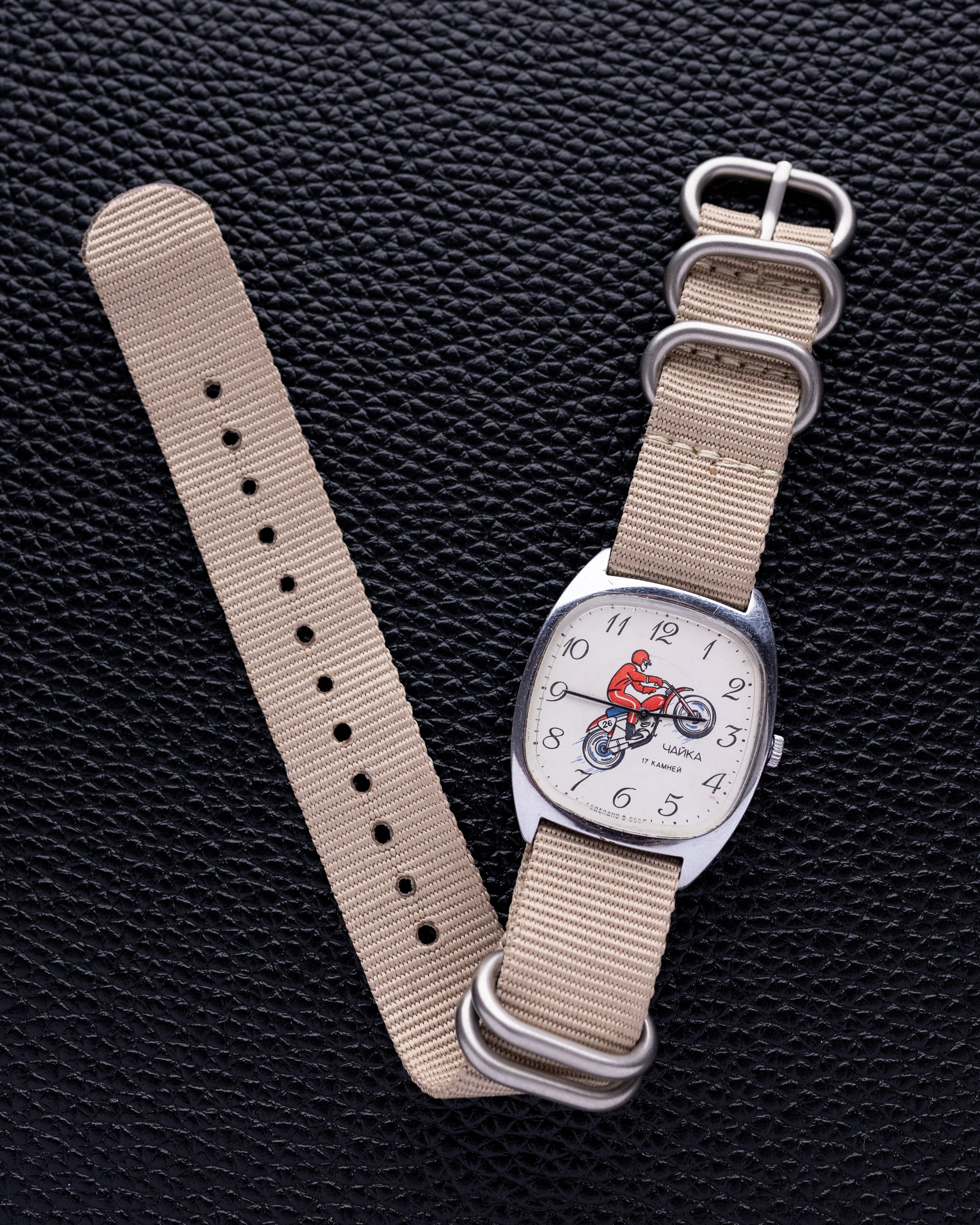 Vintage Chaika Motorbiker, Soviet Watch - DuMarko