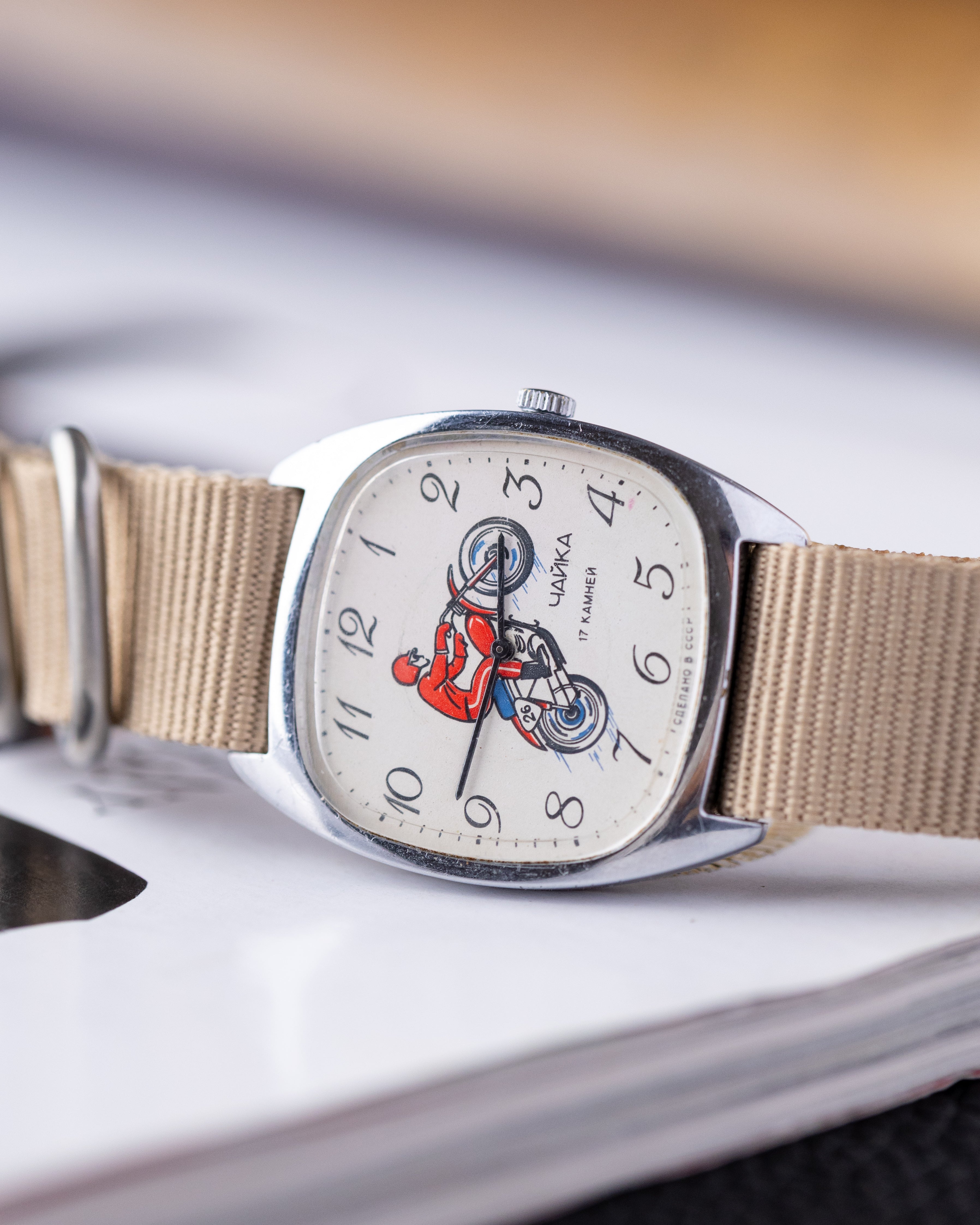 Vintage Chaika Motorbiker, Soviet Watch – DuMarko