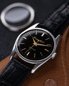 Vintage IWC Schaffhausen Automatic Swiss Watch, Black Dial, Cal. 852 from 1950s - DuMarko