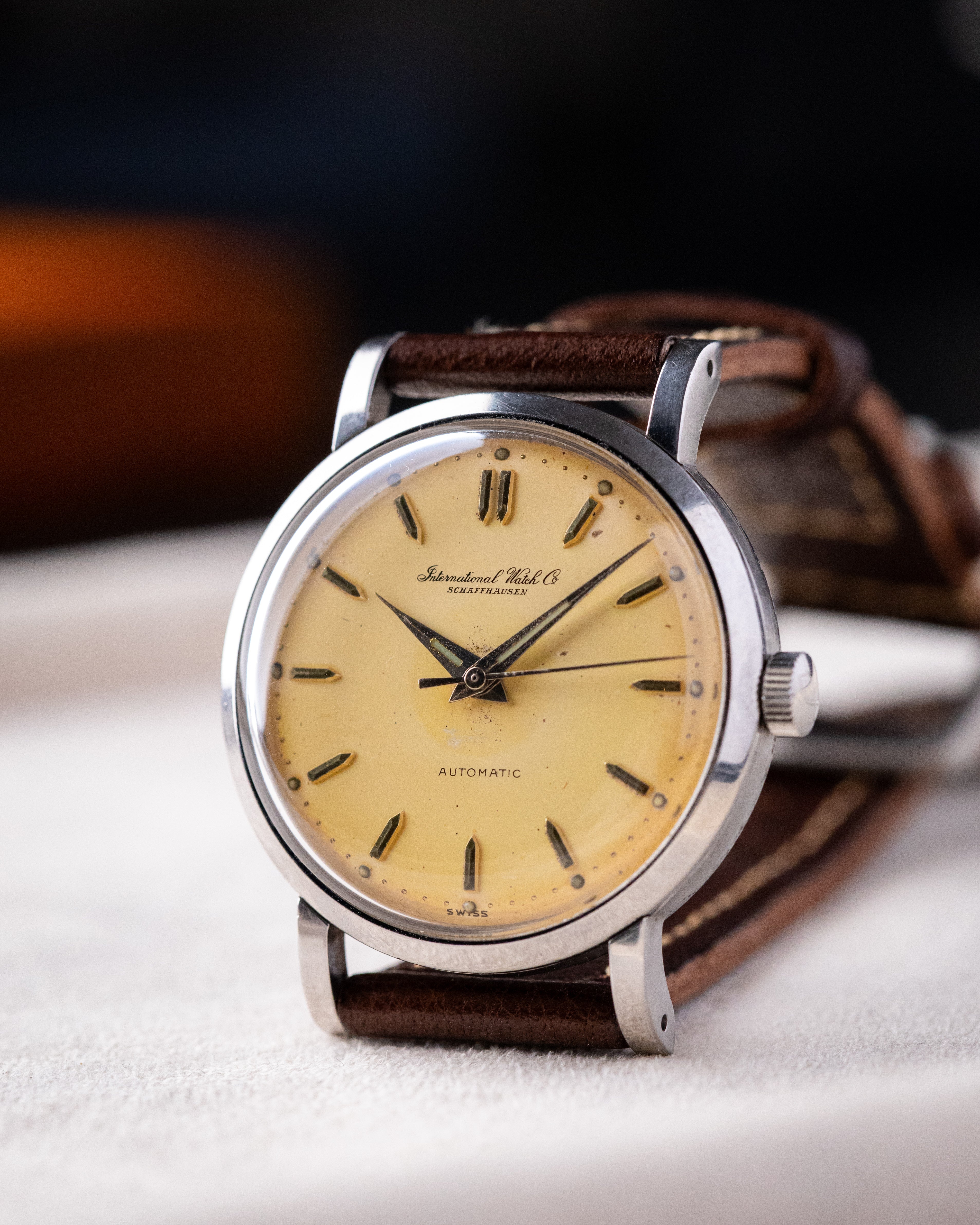 Vintage IWC Swiss Watch, Original Patina Dial, Automatic Cal. 852 Pellaton from 1950's - DuMarko