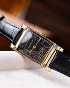 Vintage Jaeger - LeCoultre Art Deco Tank, Black gilt dial, Gold - filled case from 1940's - DuMarko