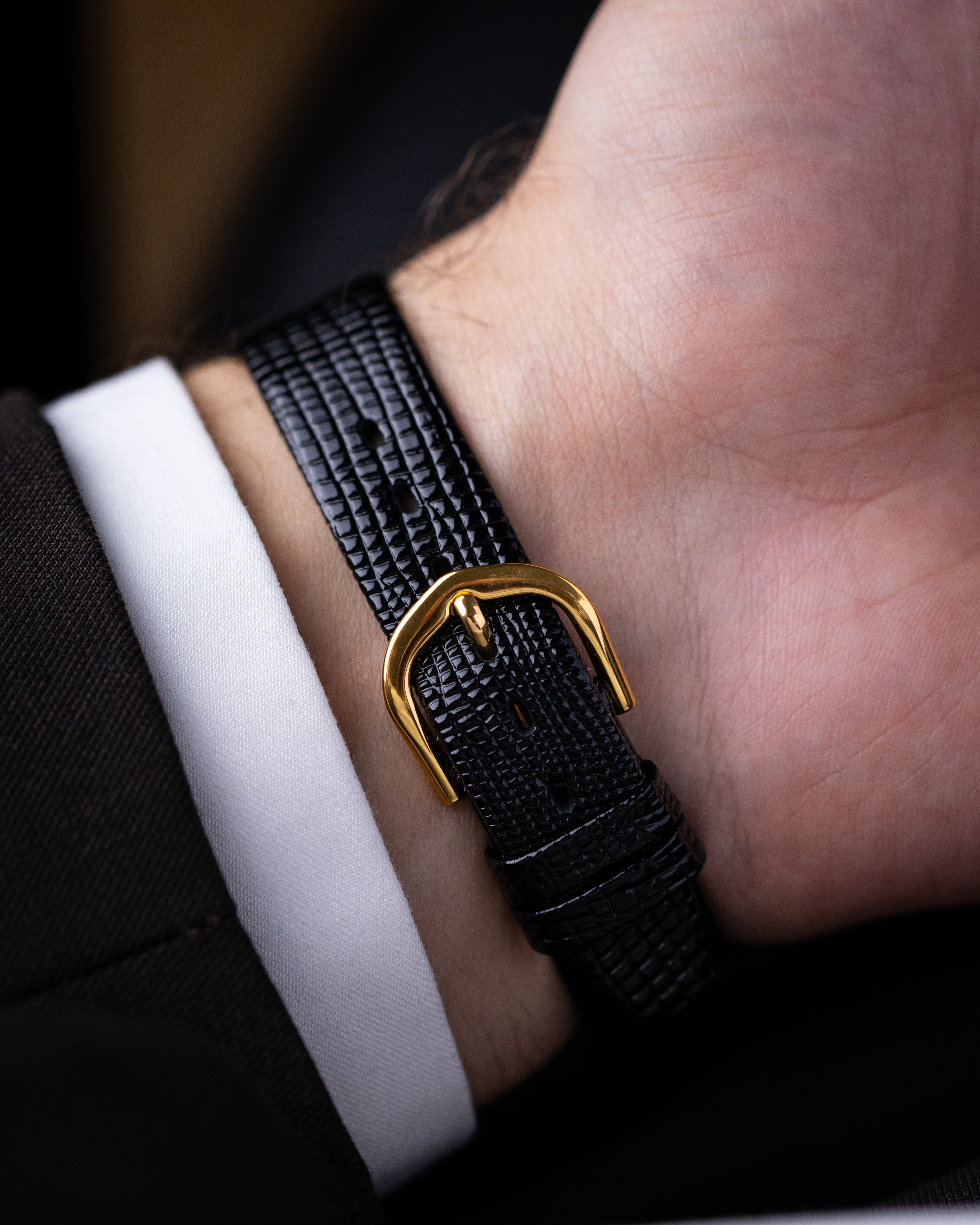 Vintage Jaeger - LeCoultre Art Deco Tank, Black Gilted Dial Cal. 438, "Crab" Lugs from 1950's - DuMarko