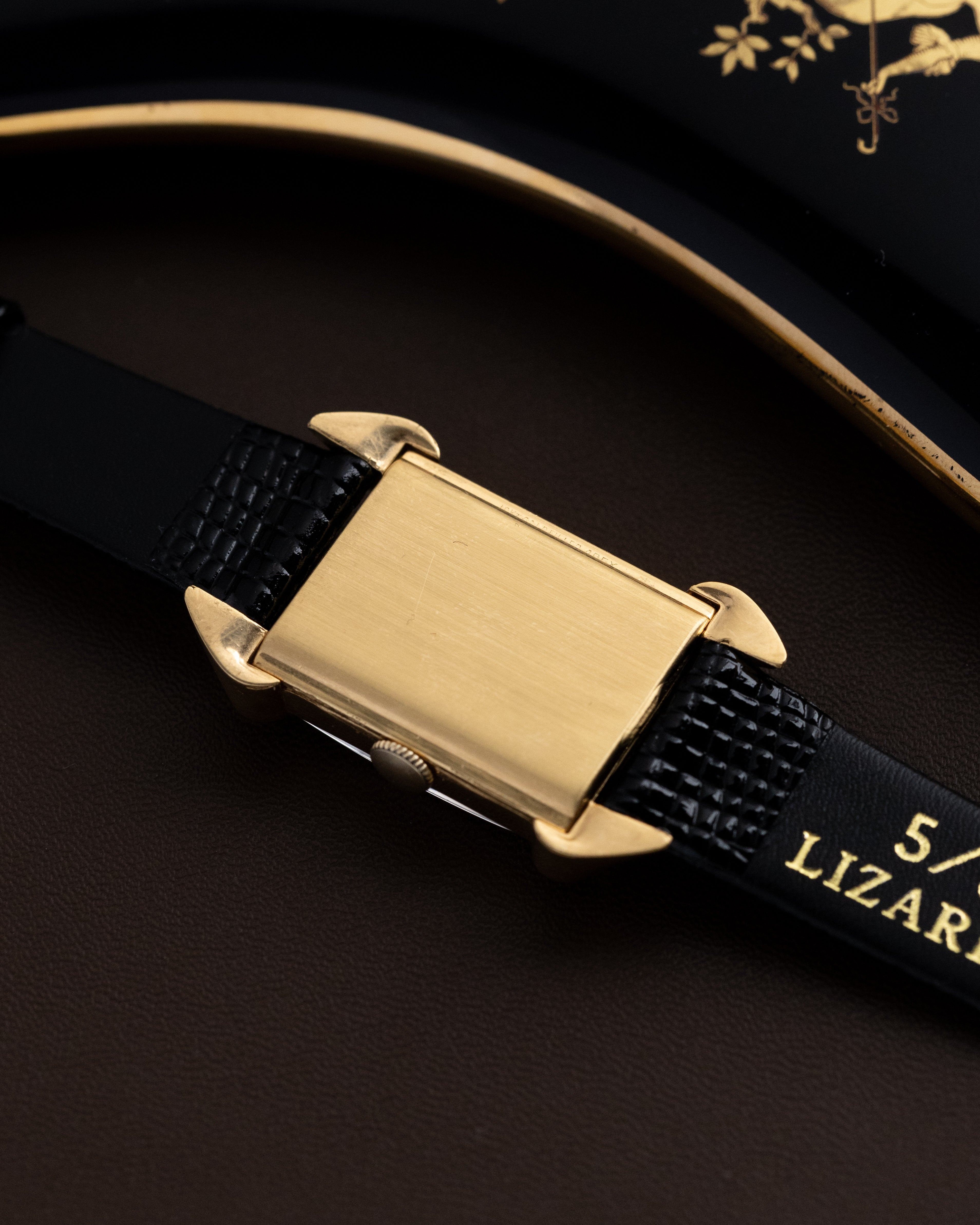 Vintage Jaeger - LeCoultre Art Deco Tank, Black Gilted Dial Cal. 438, "Crab" Lugs from 1950's - DuMarko