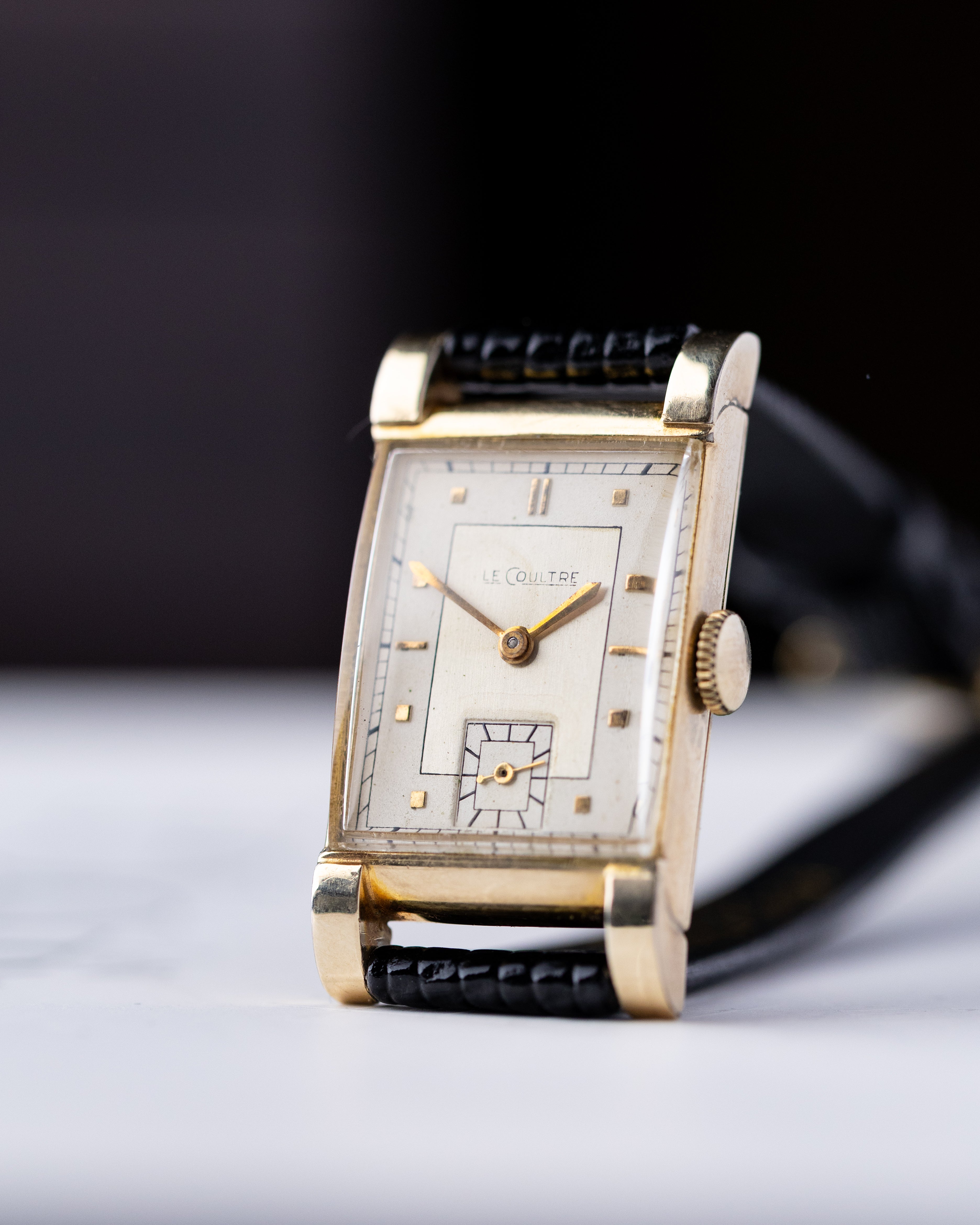 Vintage Jaeger - LeCoultre Art Deco Tank, two - tone dial, Gold - filled case from 1940's - DuMarko