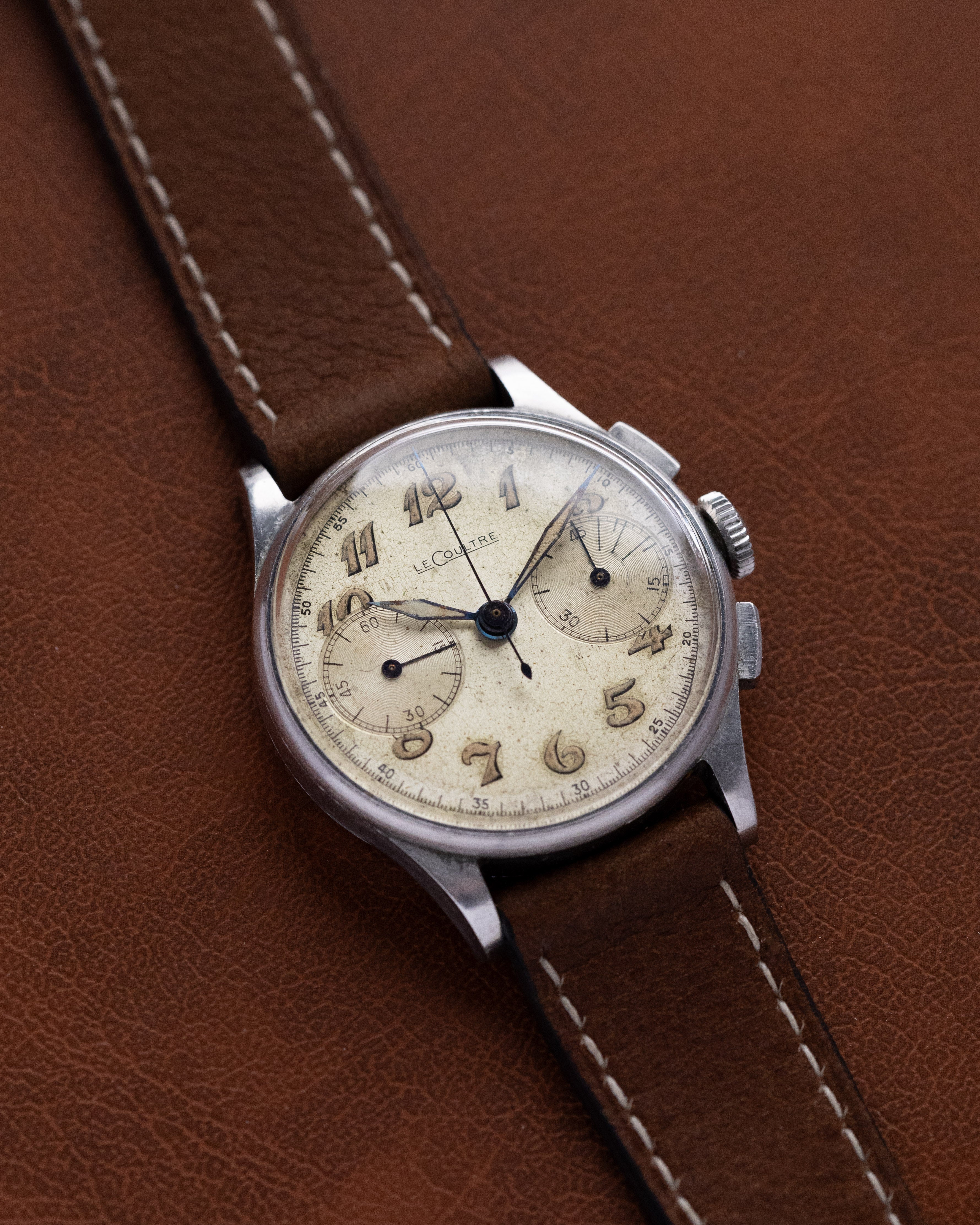 Vintage Jaeger - LeCoultre Chronograph, Bi - Compax, Large Breguet Arabic Numerals, Original Radium Dial, Ref. 5184, Cal. 285 - DuMarko
