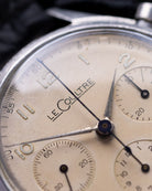 Vintage Jaeger - LeCoultre Chronograph Valjoux 72, Steel Case, Cream Patina Dial from 1950's - DuMarko