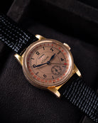 Vintage Jaeger - LeCoultre Duo Date Pointer Ref. 2701, Cal. 412, Salmon Railroad Dial, 14k Rose Gold Filled, 1940s, Original Box - DuMarko