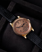 Vintage Jaeger - LeCoultre Duo Date Pointer Ref. 2701, Cal. 412, Salmon Railroad Dial, 14k Rose Gold Filled, 1940s, Original Box - DuMarko