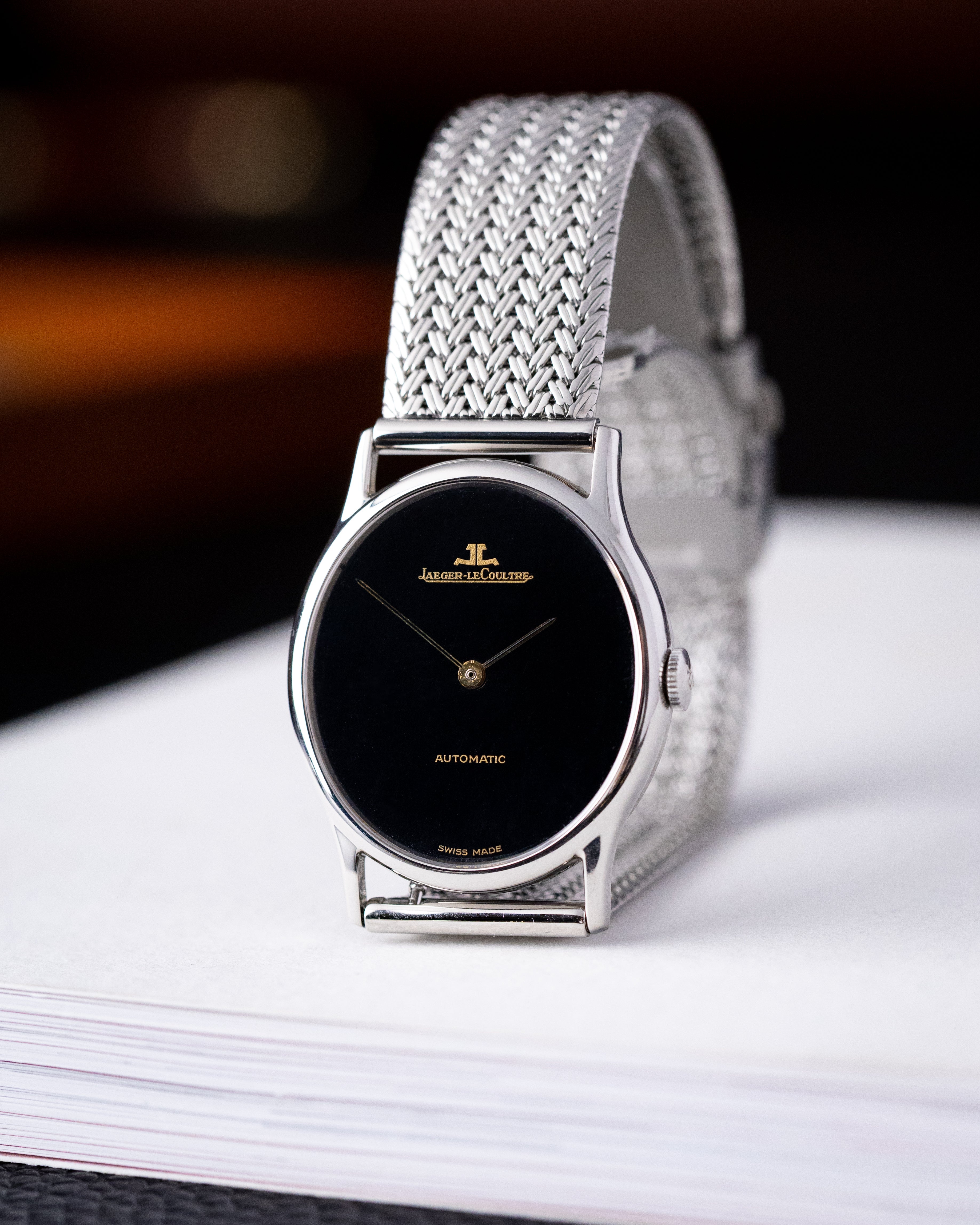 Vintage Jaeger - LeCoultre Ellipse, Black dial, Ref. 5002.42, Ultra - Thin, Automatic Cal. 900 from 1970s - DuMarko