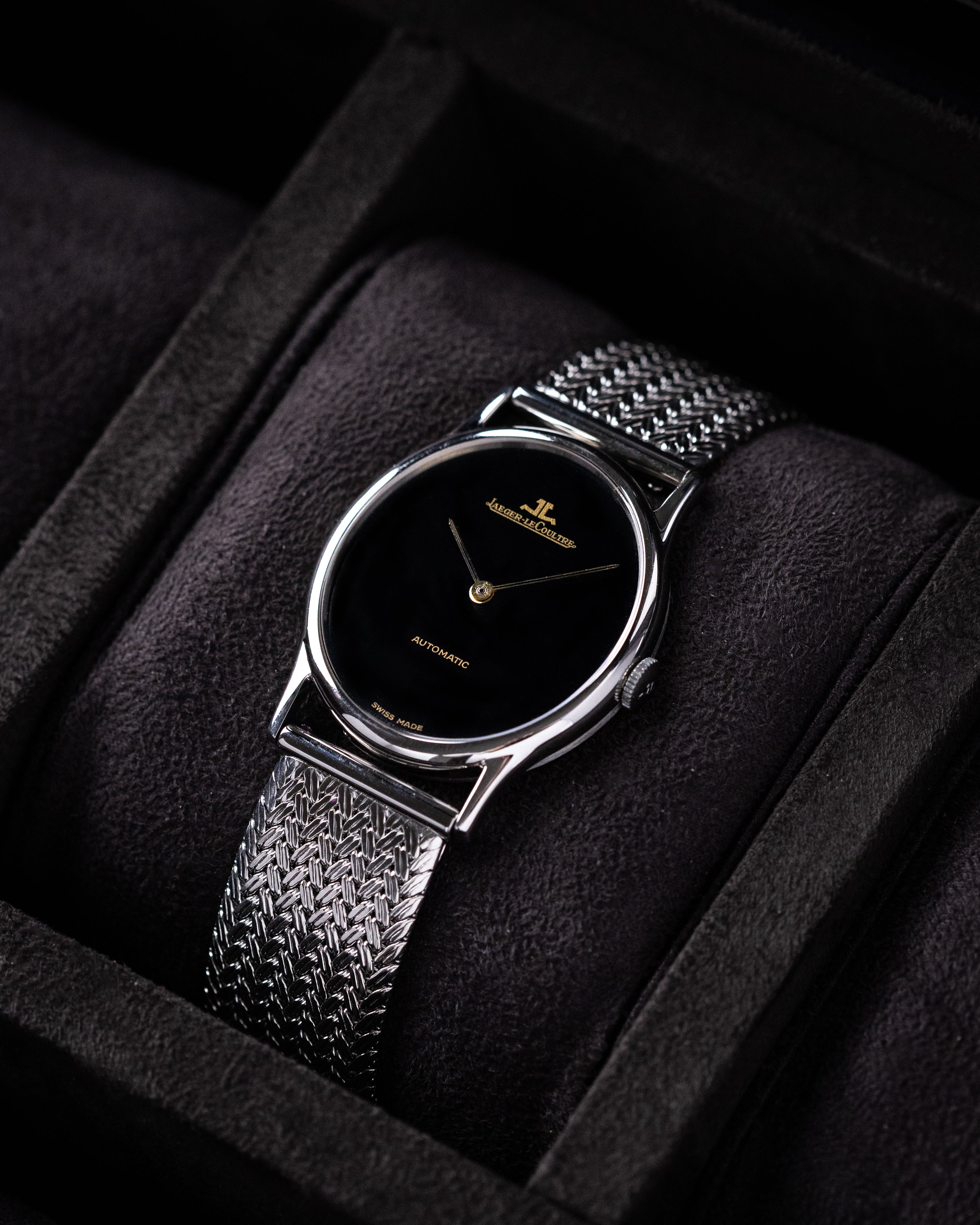Vintage Jaeger - LeCoultre Ellipse, Black dial, Ref. 5002.42, Ultra - Thin, Automatic Cal. 900 from 1970s - DuMarko