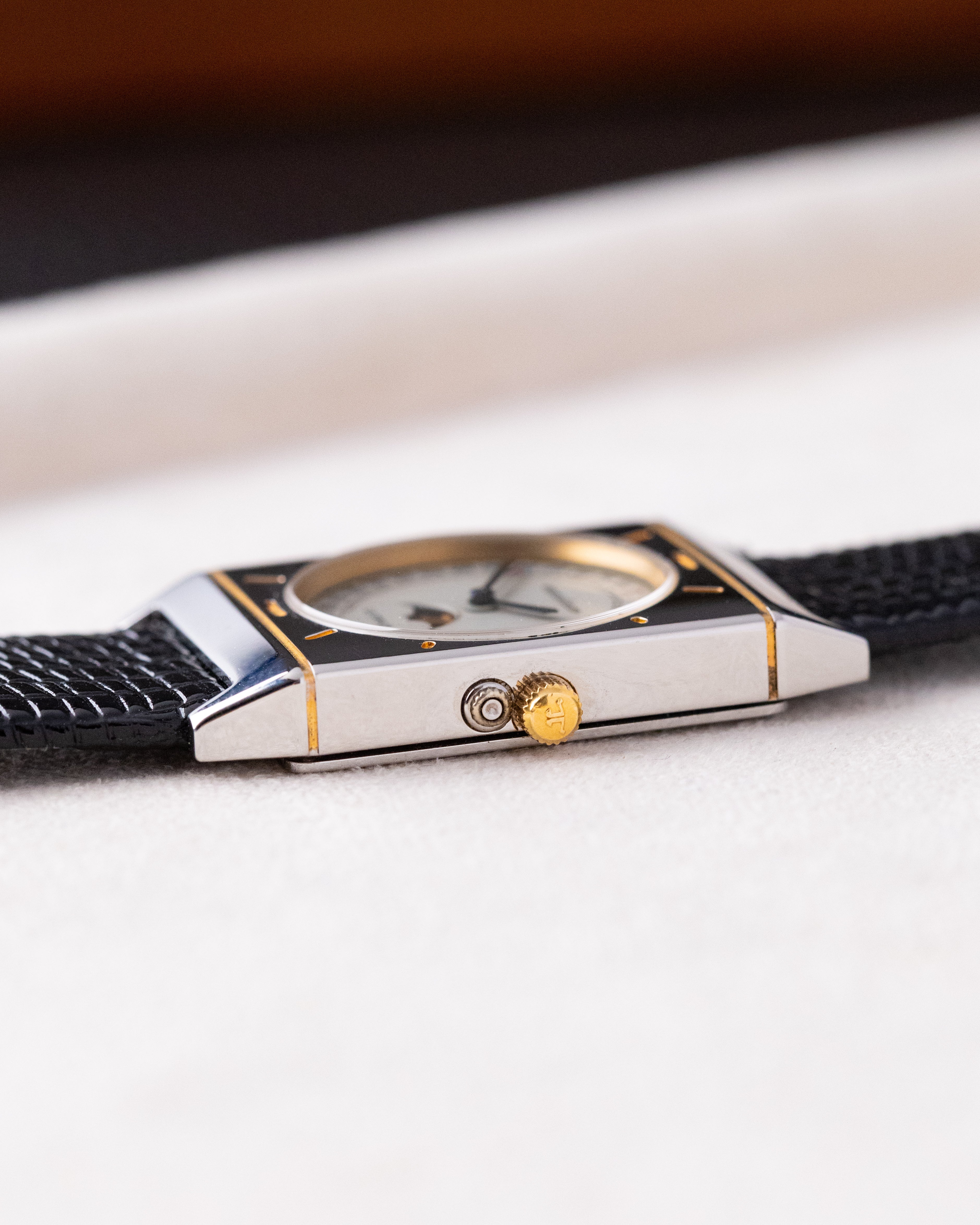 Vintage Jaeger - LeCoultre Tank Moonphase, Pointer Date, Ref. 400.6.20, Two - tone steel/gold case from 1990's - DuMarko