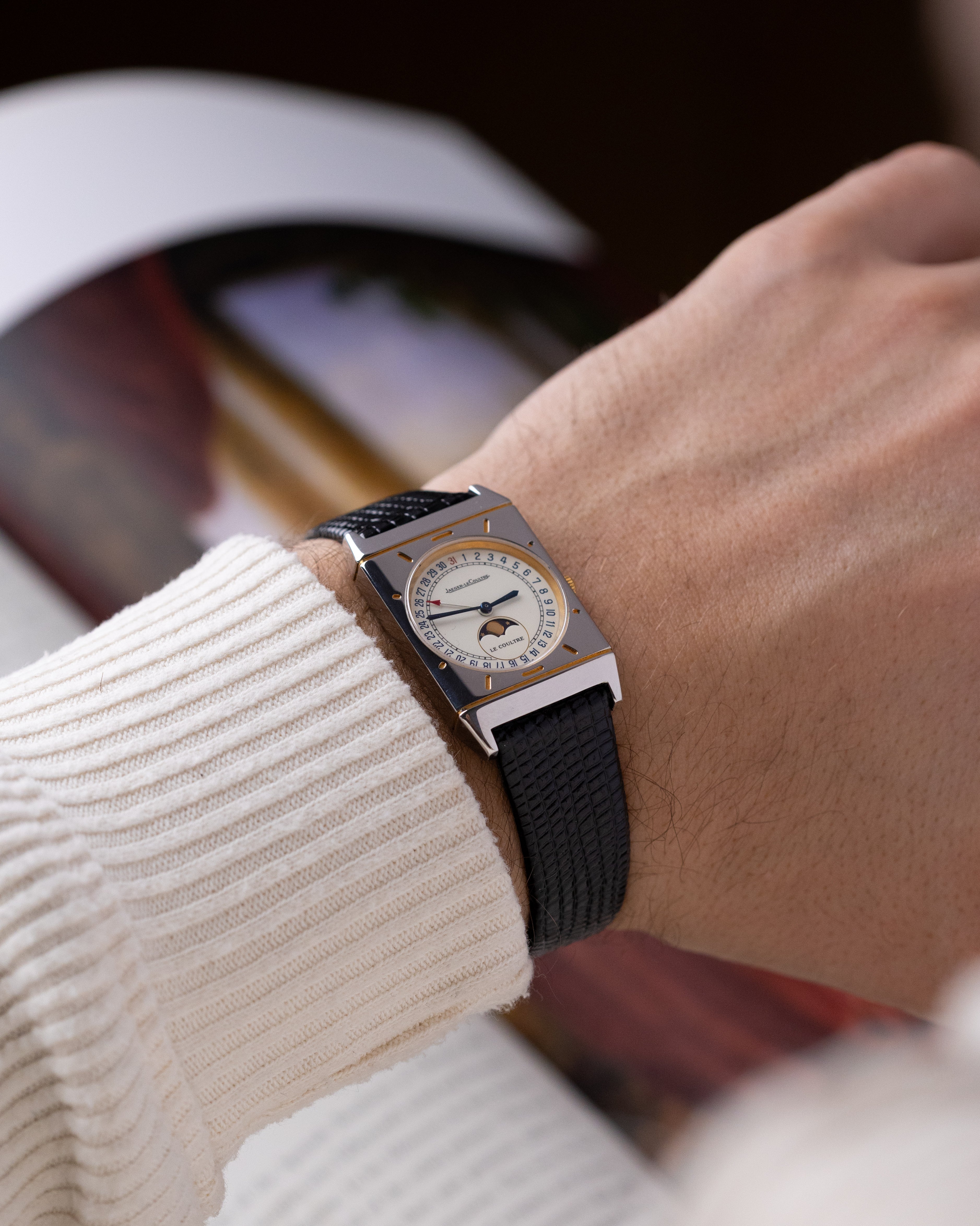 Vintage Jaeger - LeCoultre Tank Moonphase, Pointer Date, Ref. 400.6.20, Two - tone steel/gold case from 1990's - DuMarko