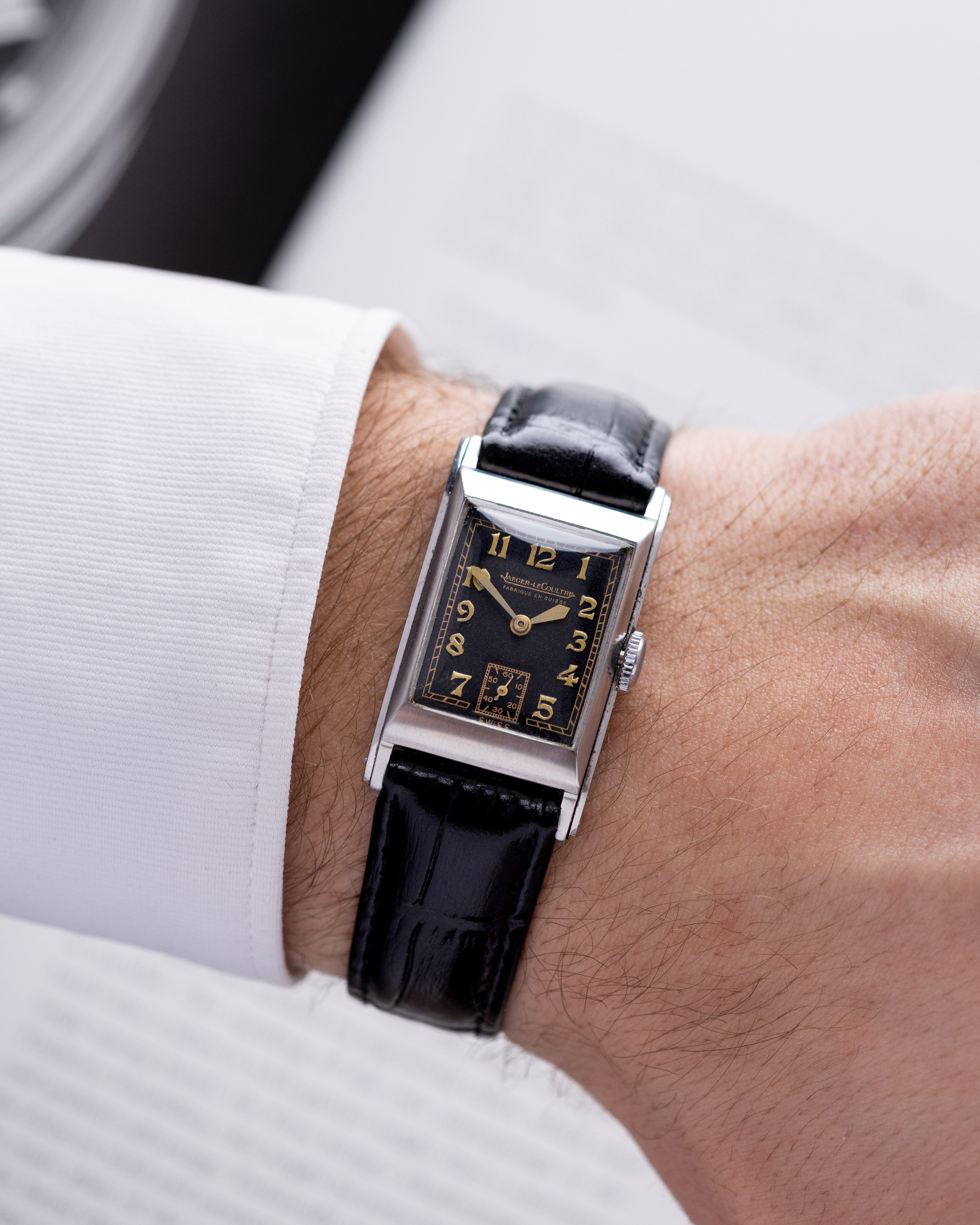 Vintage Jaeger-LeCoultre Uniplan Model J, Art Deco Tank, Calibre