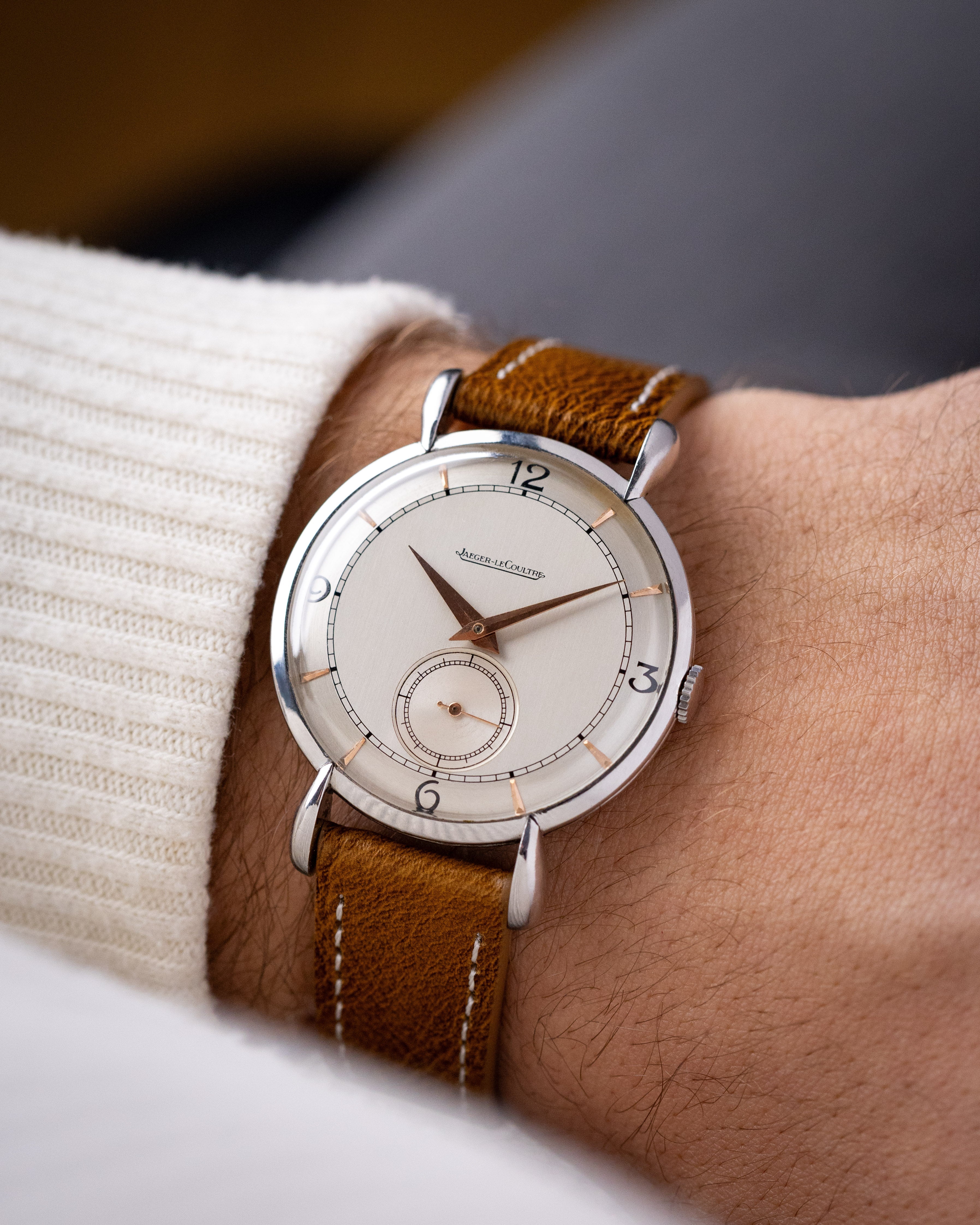 Vintage Jaeger - LeCoultre Watch, Teardrop Lugs, Oversized case, Two - Tone Dial, Cal. P449 from 1948 - DuMarko
