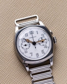 Vintage Lemania Monopusher Chronograph, Rare Steel Cushion Case, Cal. 13CH, Enamel Dial from 1930's - DuMarko