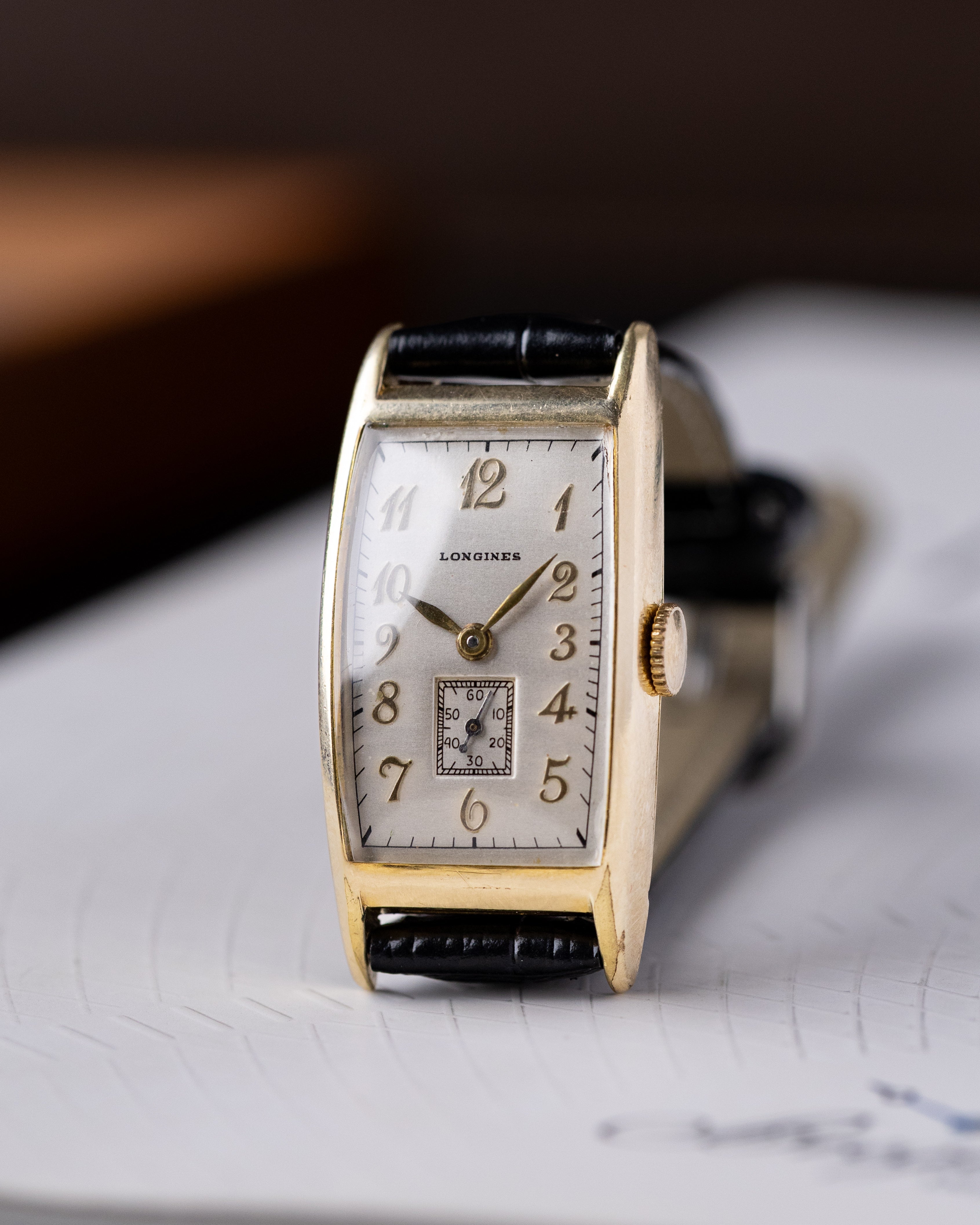 Vintage Longines Art Deco Tank, Breguet numerals, Cal. 9L, Gold - filled tonneau case from 1940's - DuMarko