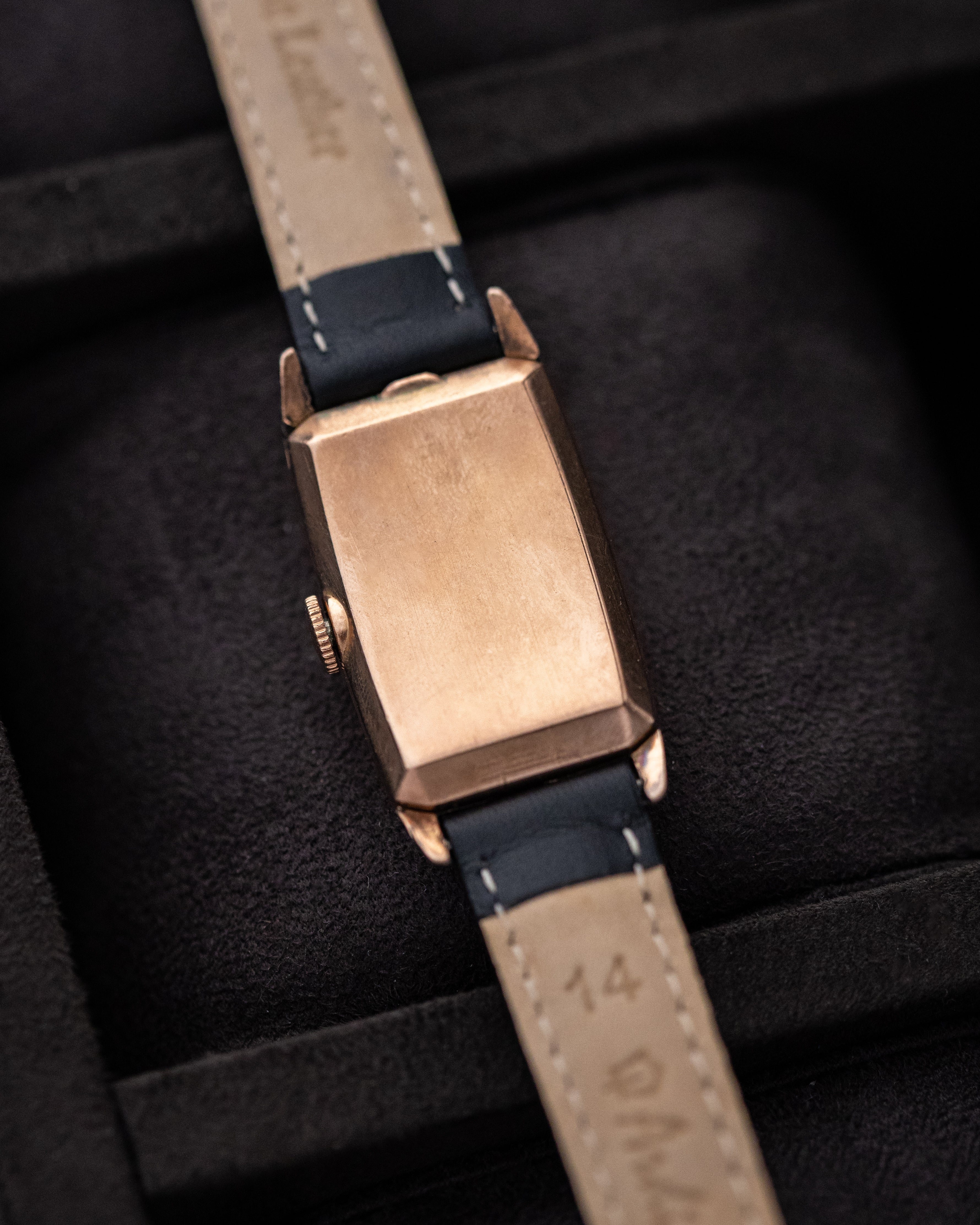 Vintage Longines Art Deco Tank, Breguet numerals, Cal. 9L, Rose gold - filled tonneau case from 1940's - DuMarko