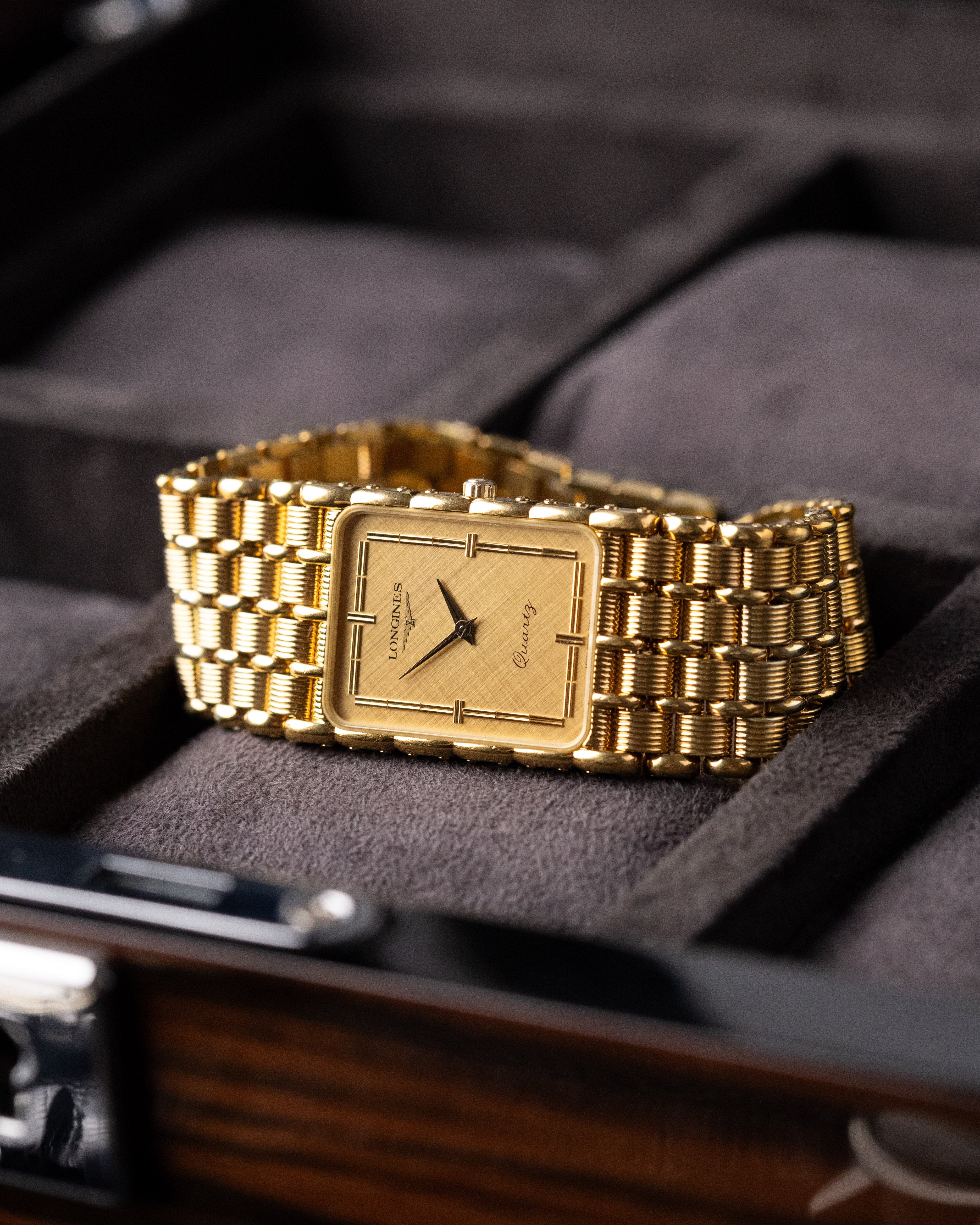 Vintage Longines Art Deco Tank, Ref. MZ5712, Champagne Dial, Quartz from 1980's - DuMarko